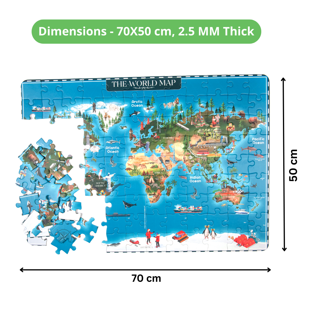 World Map Jigsaw Puzzle (108 Jumbo Pieces)