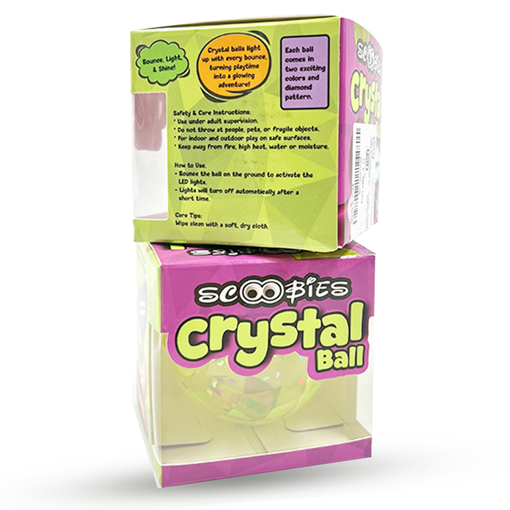 Scoobies Crystal Ball – LED Flashing Bouncing Ball | Sensory Playtime Toy | Safe & Durable | Portable Fun for Kids 3+