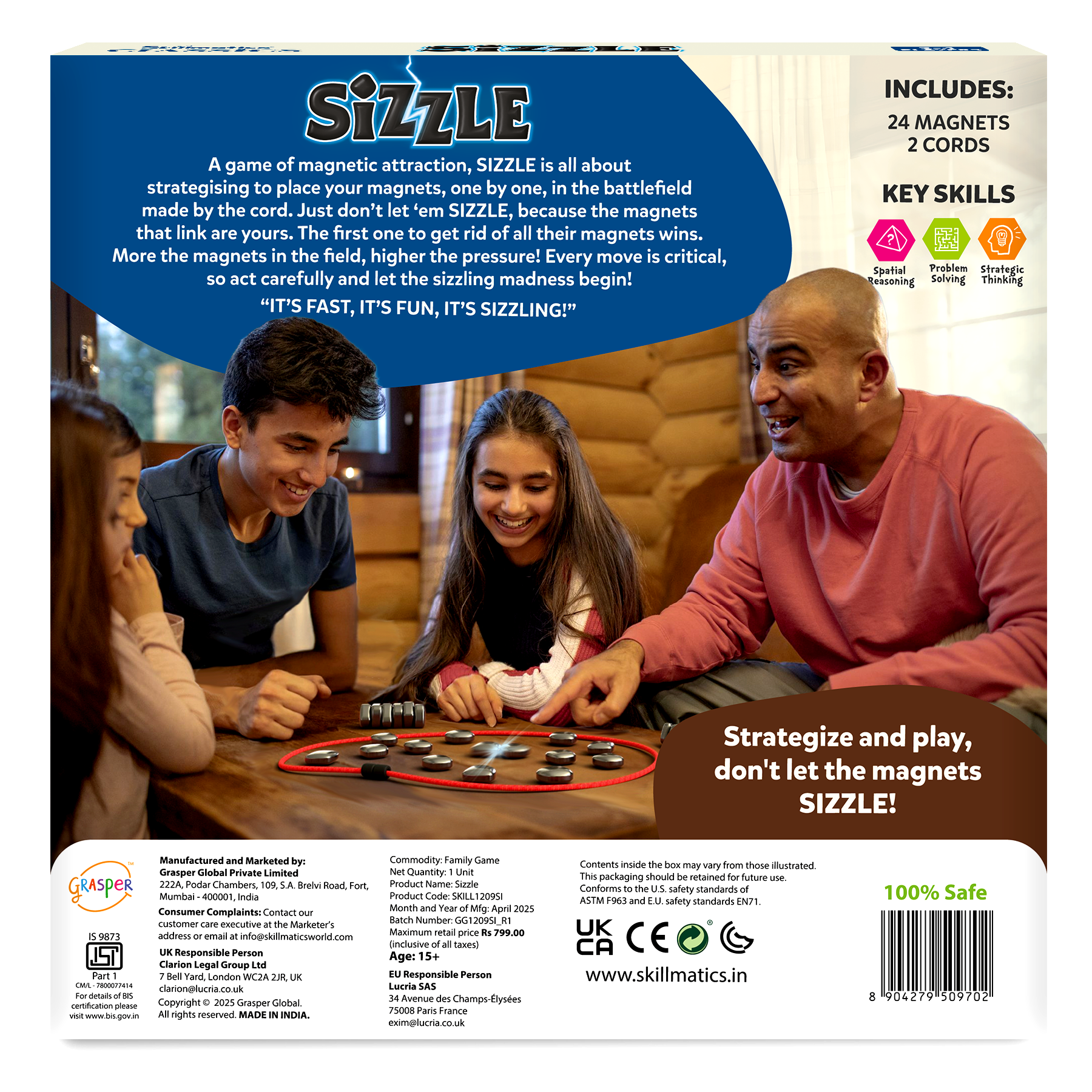 Skillmatics Sizzle - Classic Magnetic Attraction Game, Strategy & Travel Activity, Fun for Family Game Nights, Gifts for Boys, Girls, Teens & Adults, Ages 15 & Up, 2-4 Players