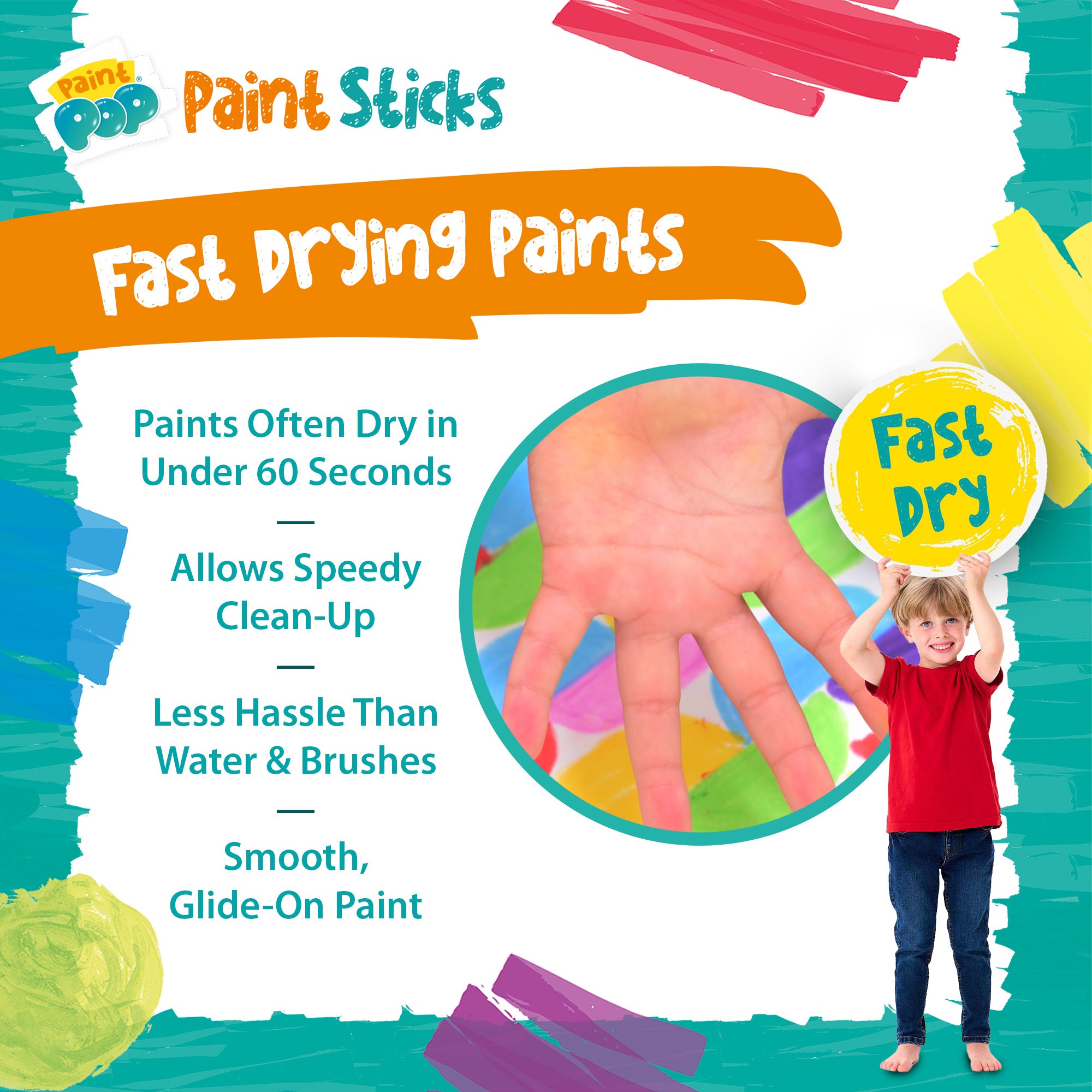Paint Pop Classic 12 Pack Quick Dry Paint Sticks