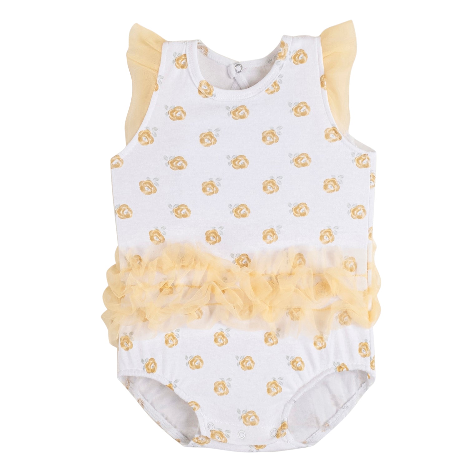 Baby Moo Rose Gift Set 3 Piece With Bodysuit, Socks And Headband - Yellow