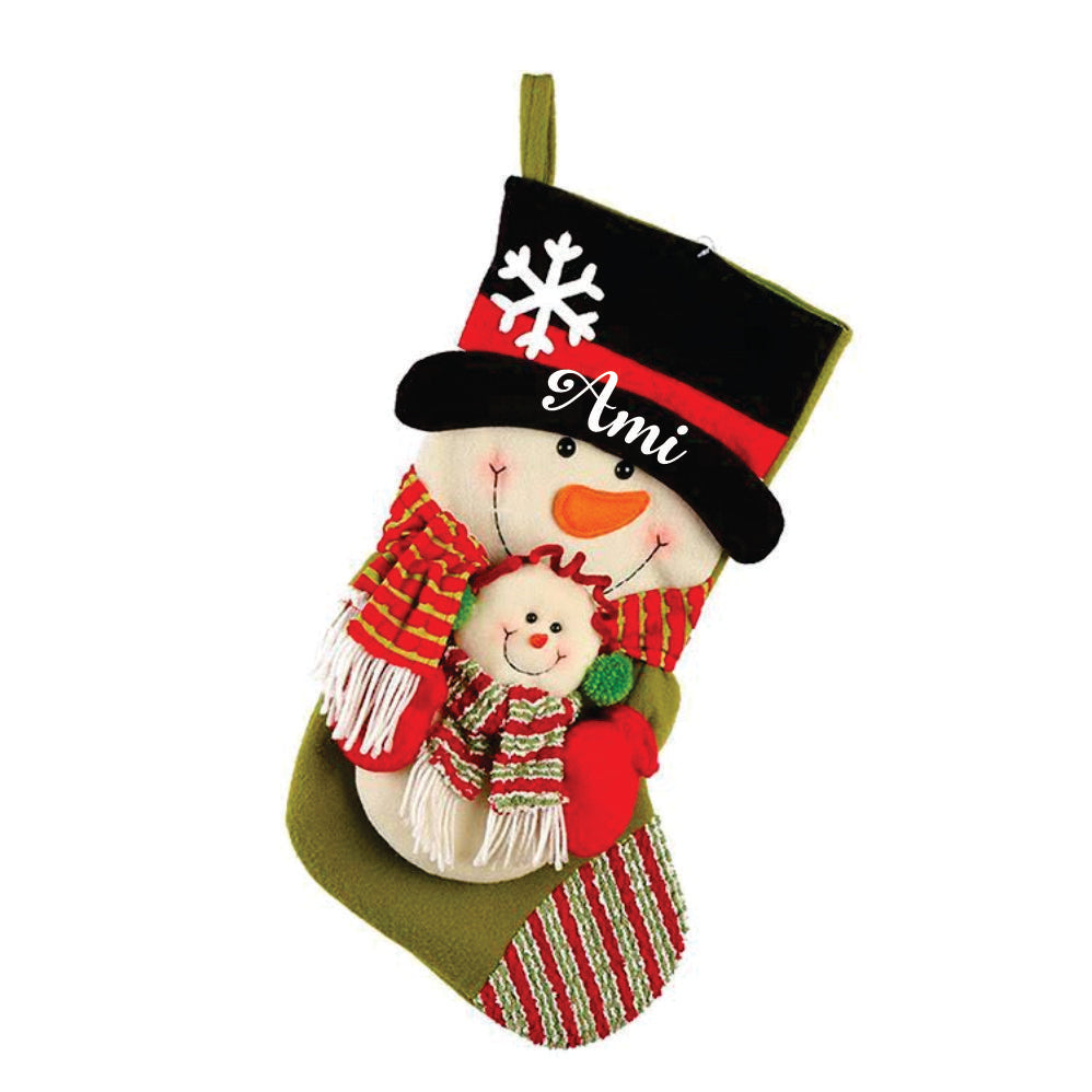 Babble Wrap Snowman With A Present Stocking