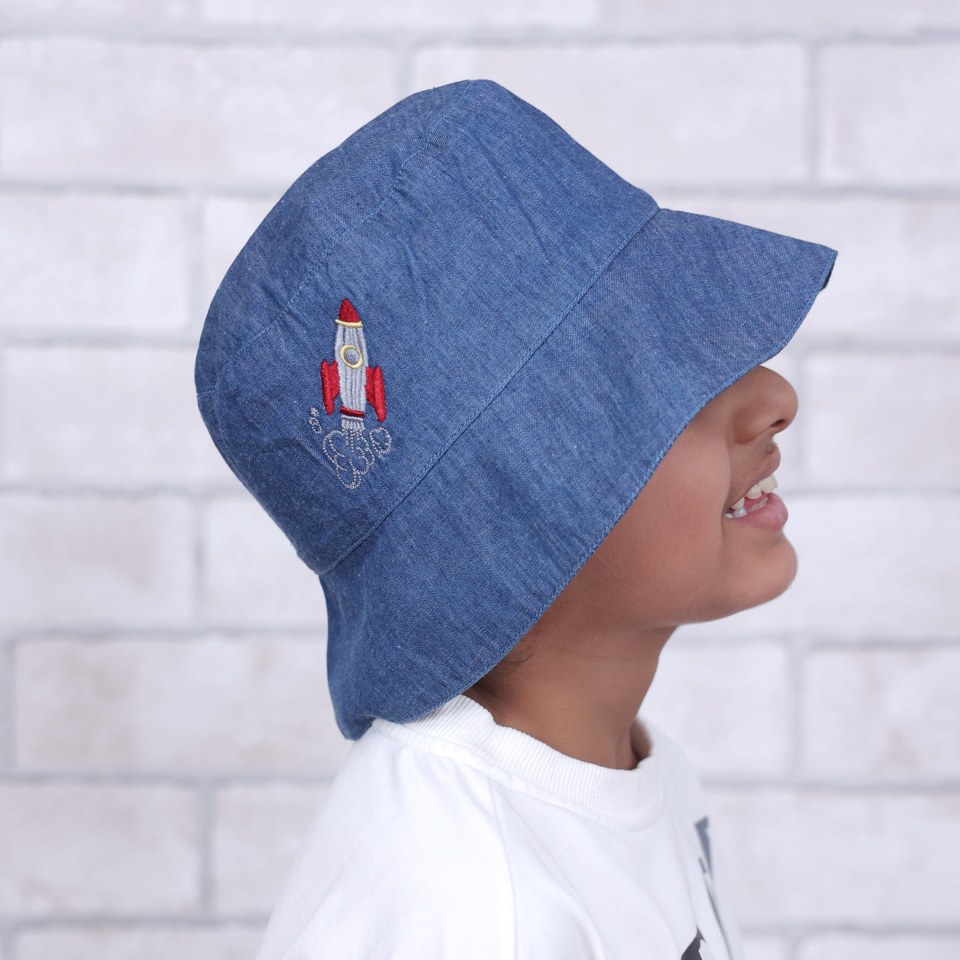 To The Moon & Back Dark Denim Bucket Hat