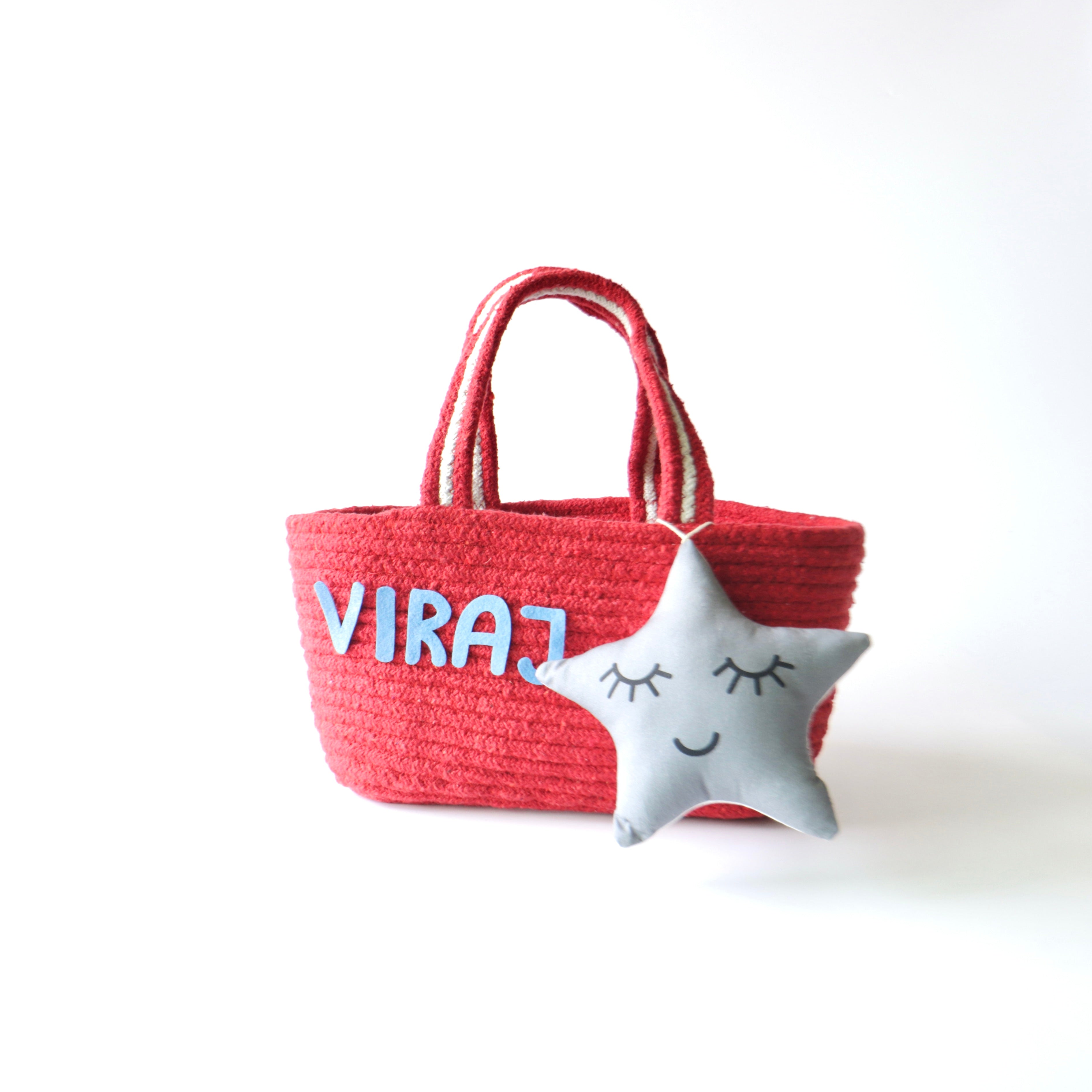 Multipurpose Storage & Gift Basket - Red (Star)