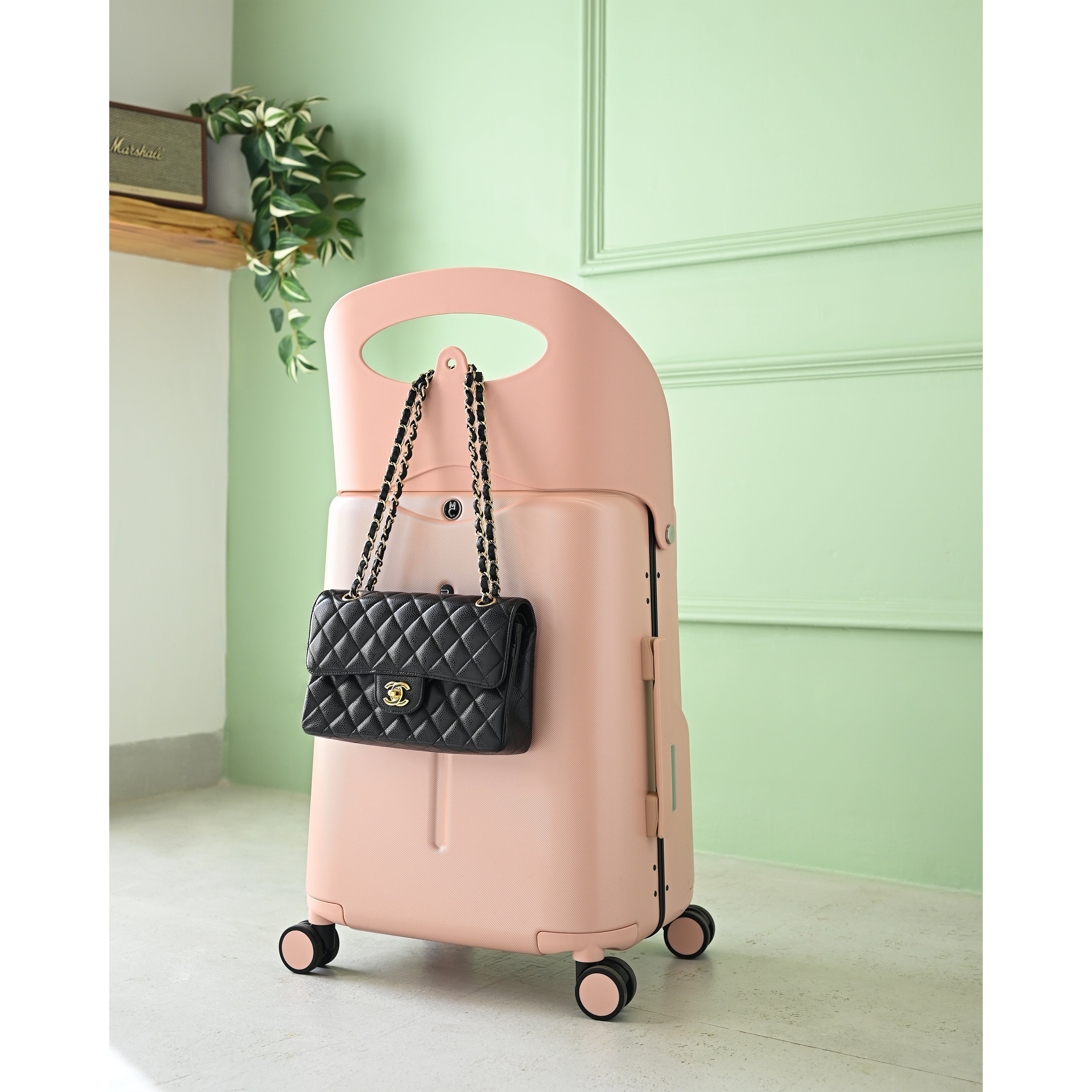 Miamily Dusty Pink Ride-On Trolley Carry-On Luggage 18 inches