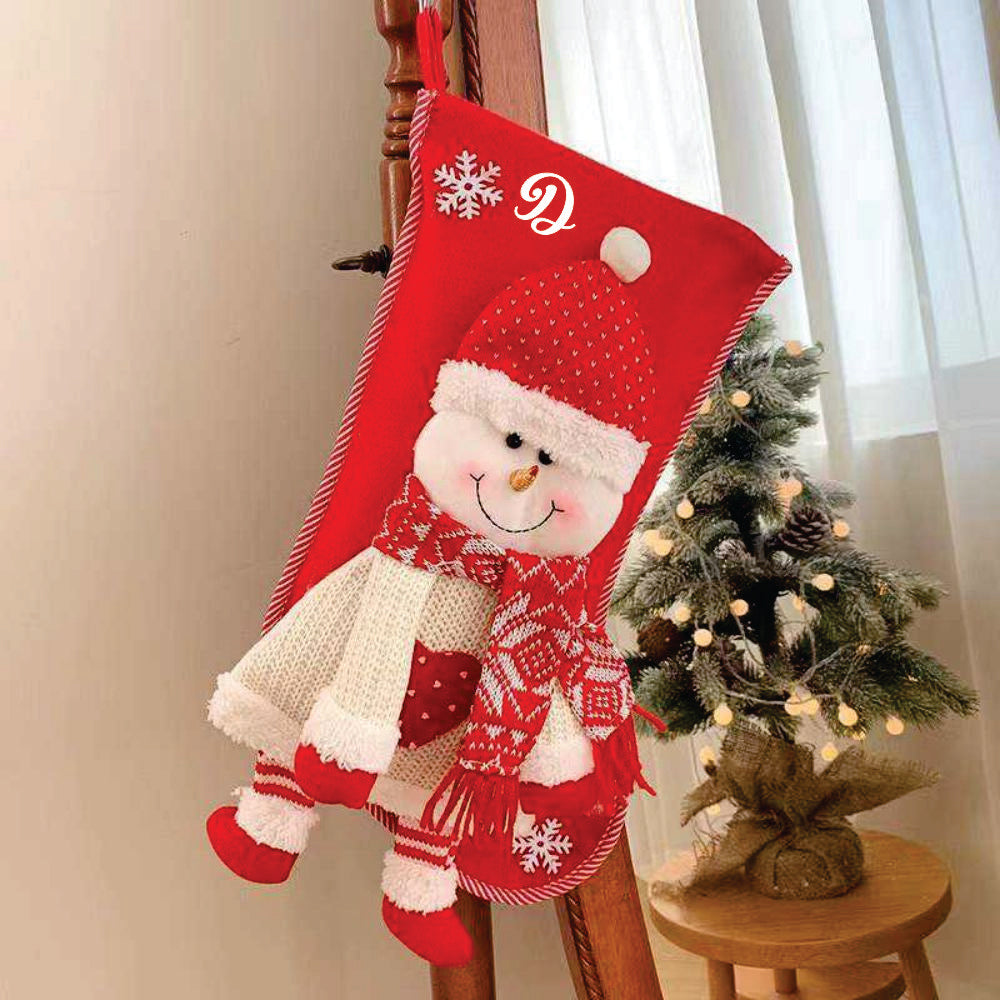 Personalised Hearty Laugh Stockings- Snowy Snowman