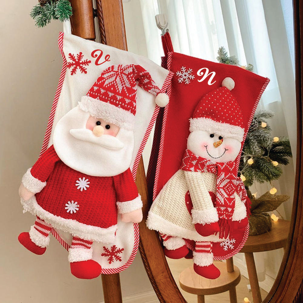 Personalised Hearty Laugh Stockings- Snowy Snowman