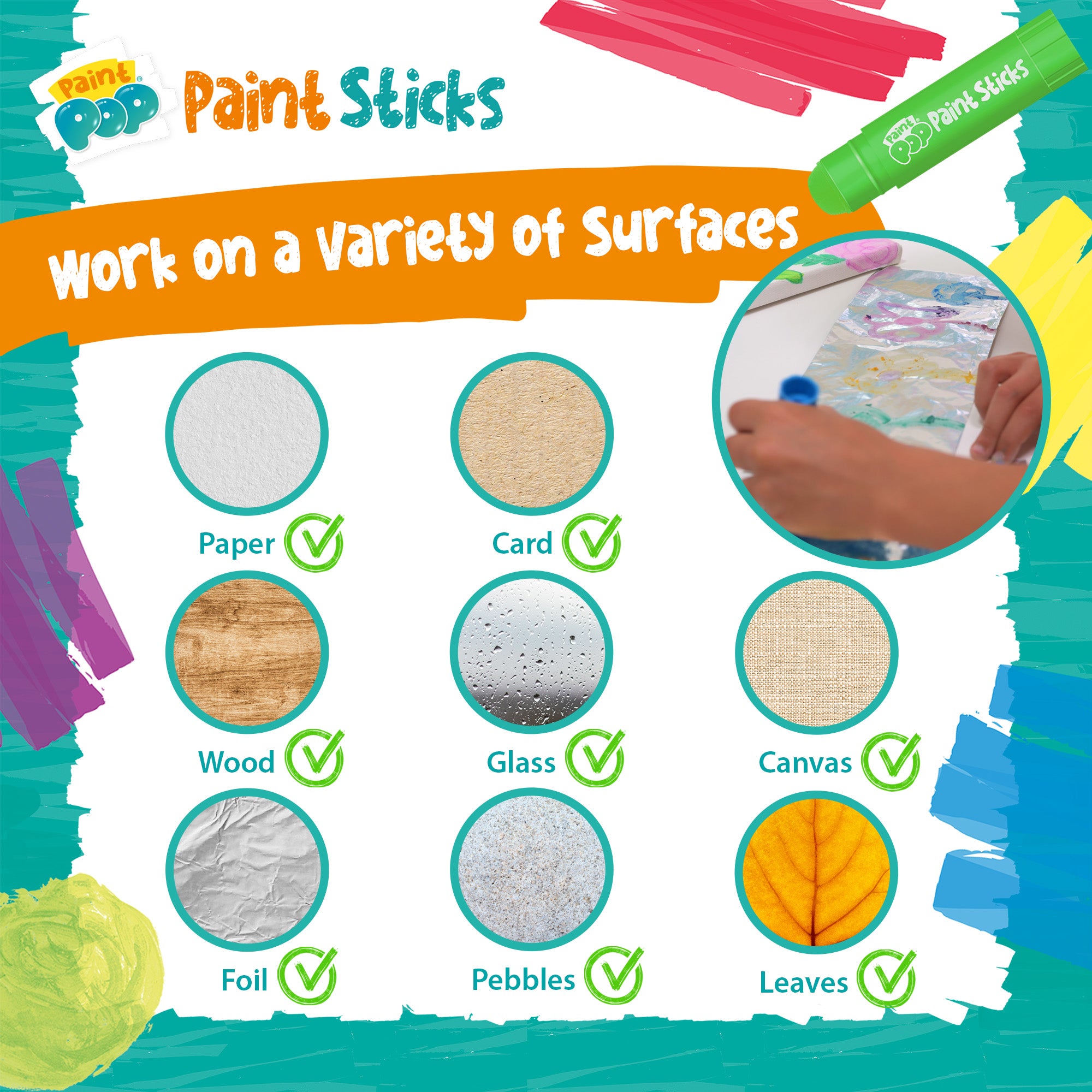 Paint Pop 24 Pack Assorted Quick Dry Paint Sticks