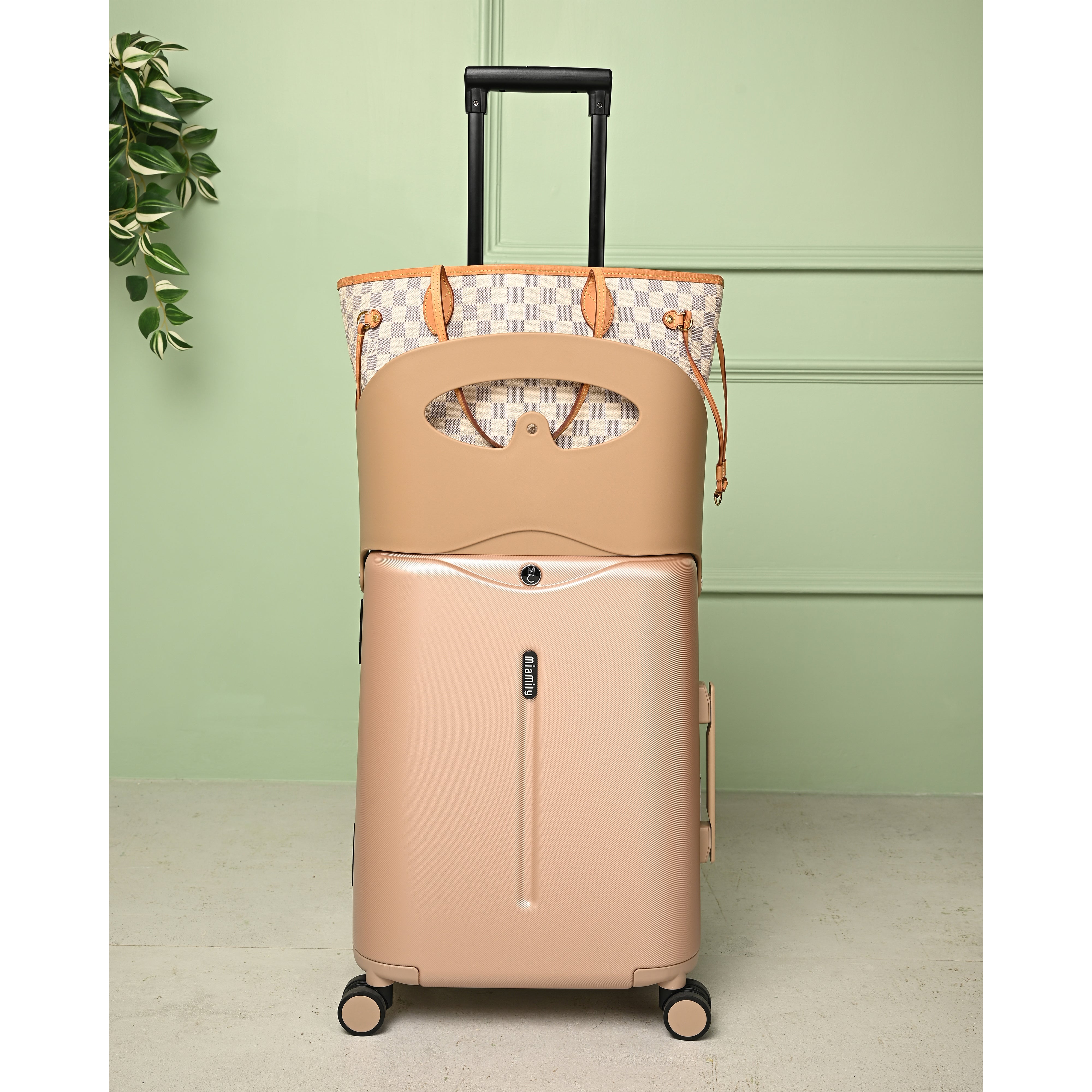 Miamily Champagne Gold Ride on Trolley Carry-on Luggage 18 inches