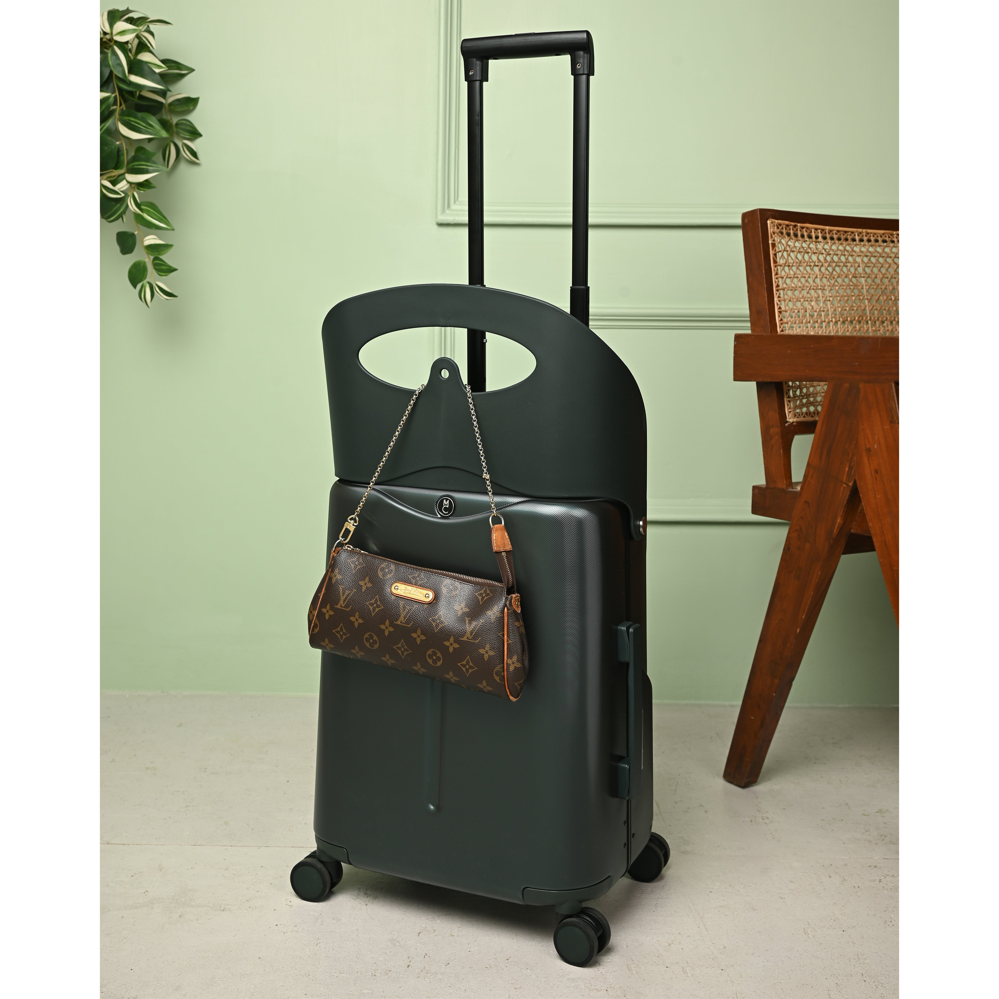Miamily Forest Green Ride On Trolley Carry-On Luggage 18 inches