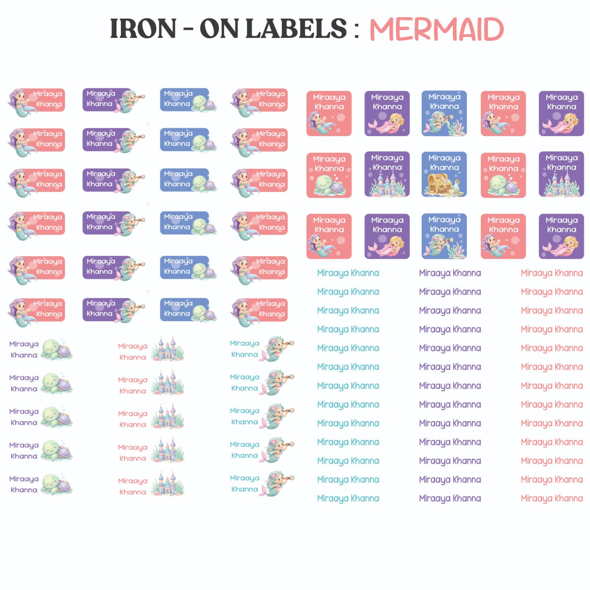 Personalised Iron-On Labels – Set of 93