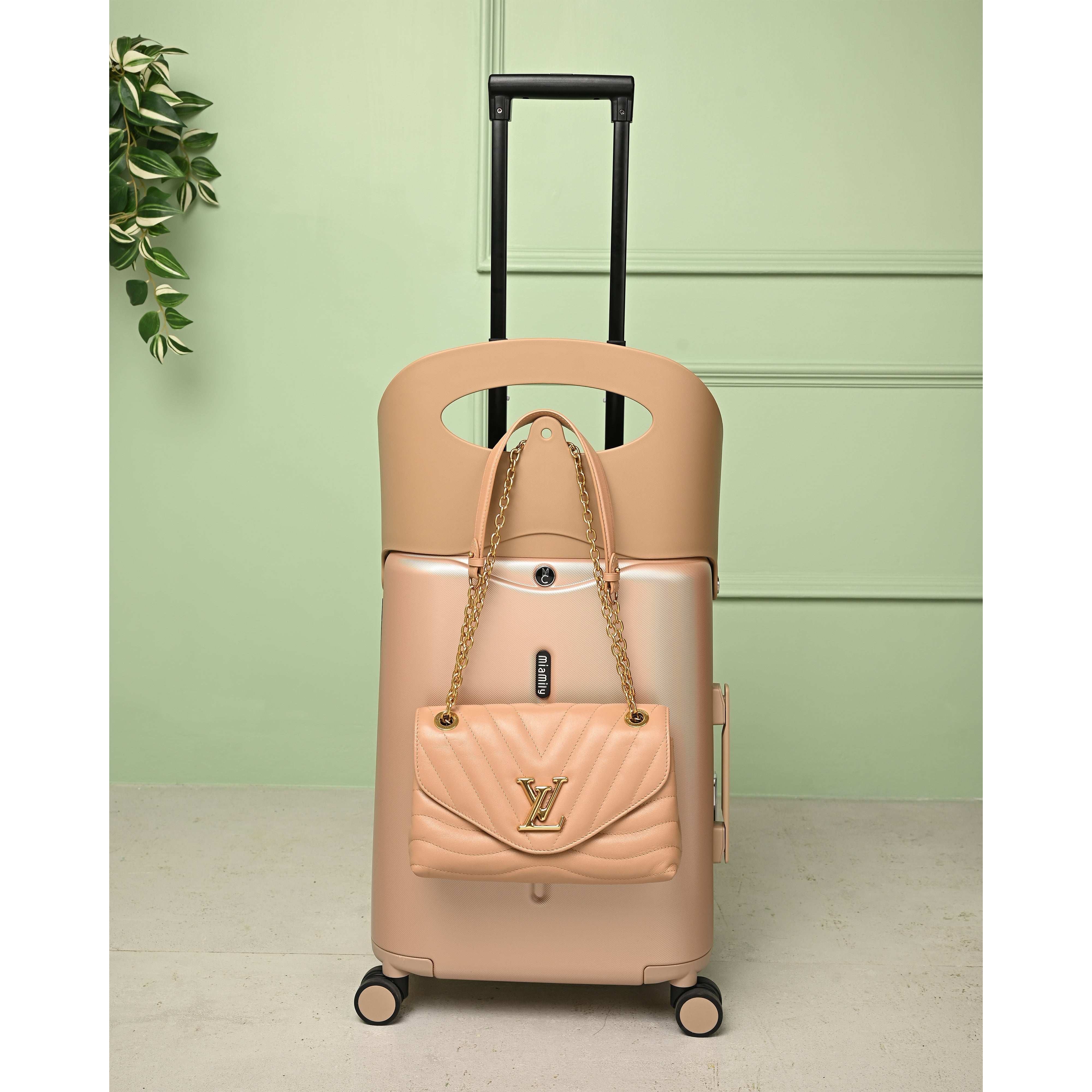 Miamily Champagne Gold Ride on Trolley Carry-on Luggage 18 inches