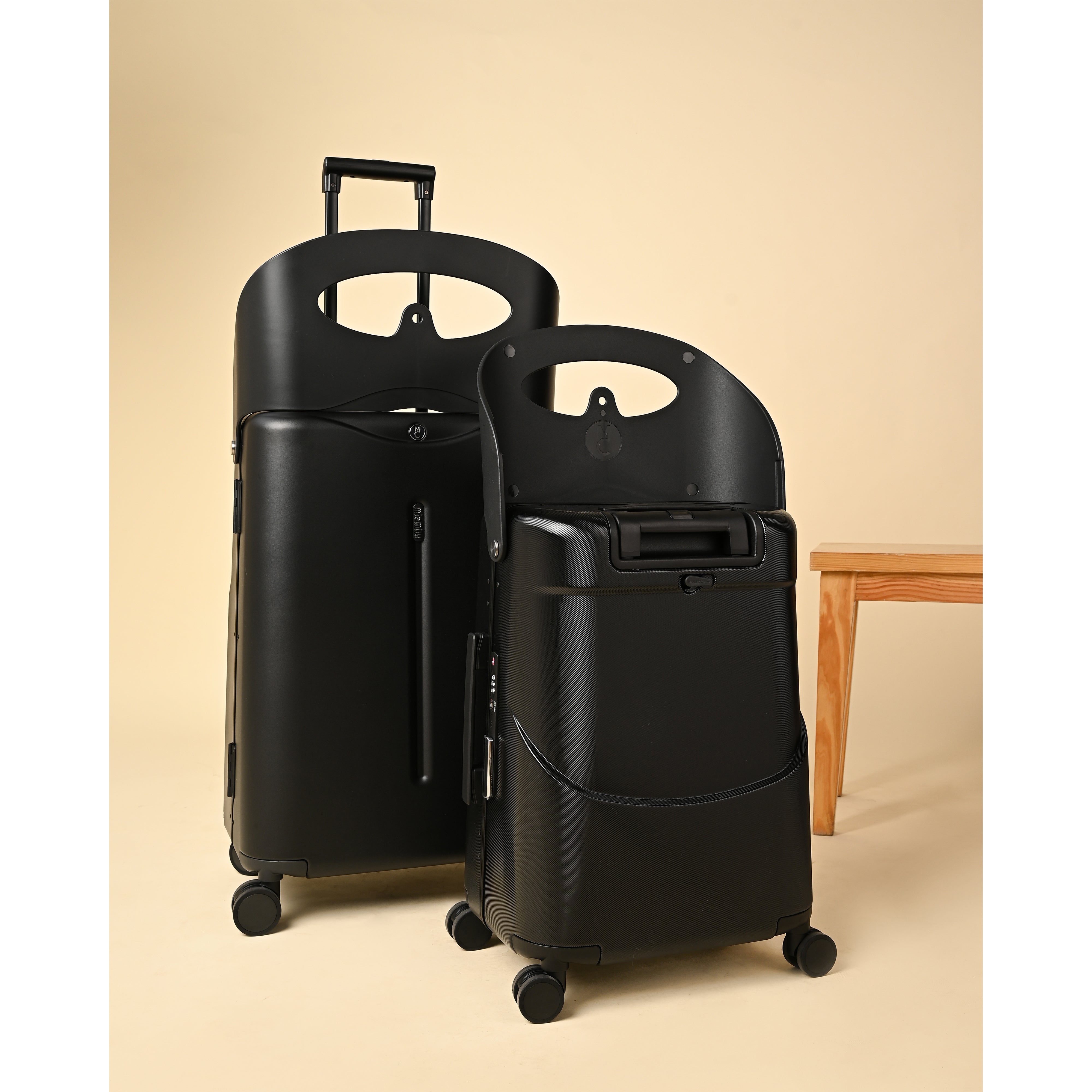 Miamily Midnight Black Ride-On Trolley Carry-On Luggage 18 inches