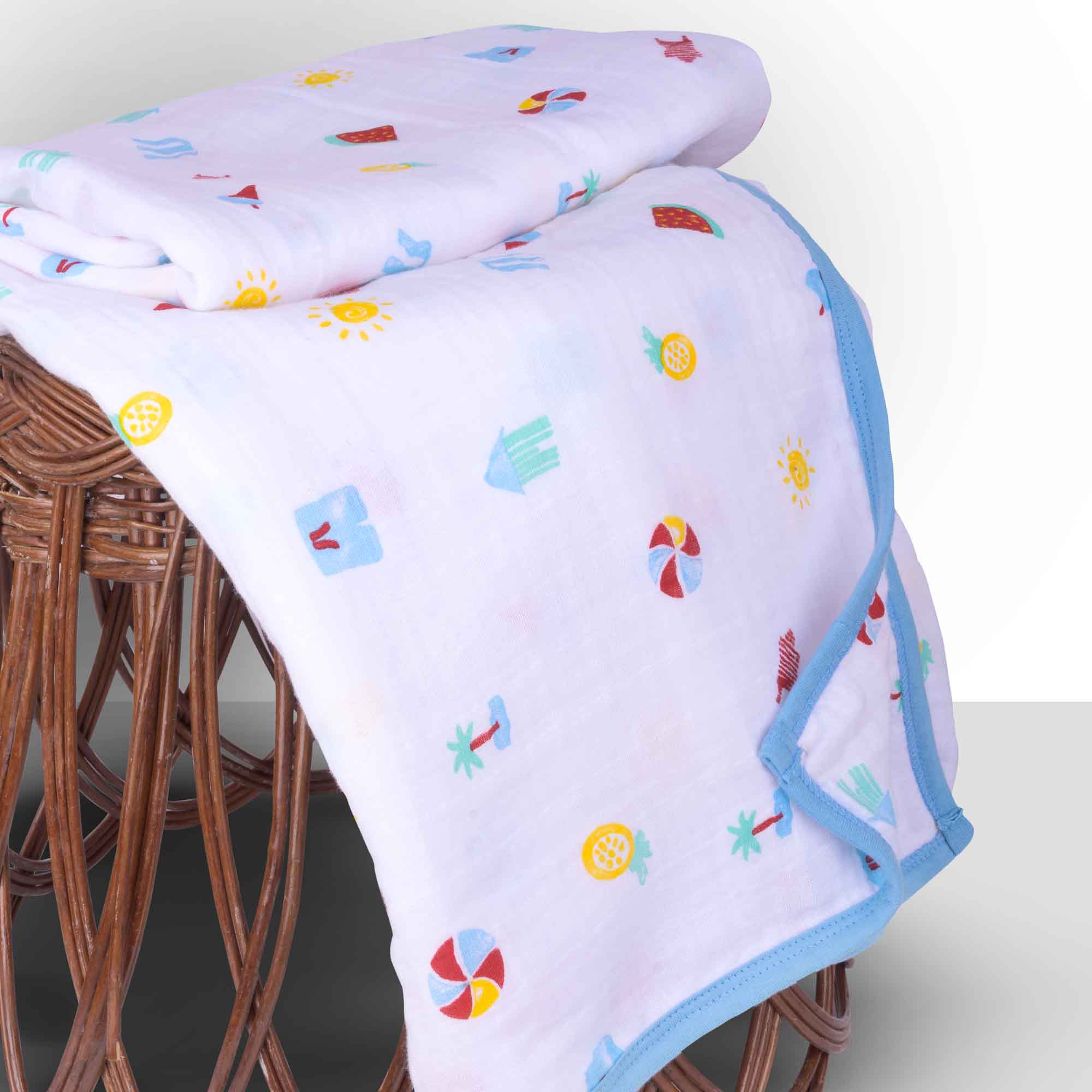 Theoni 100%  Cotton Muslin Snuggle Blanket-Holiday Hues