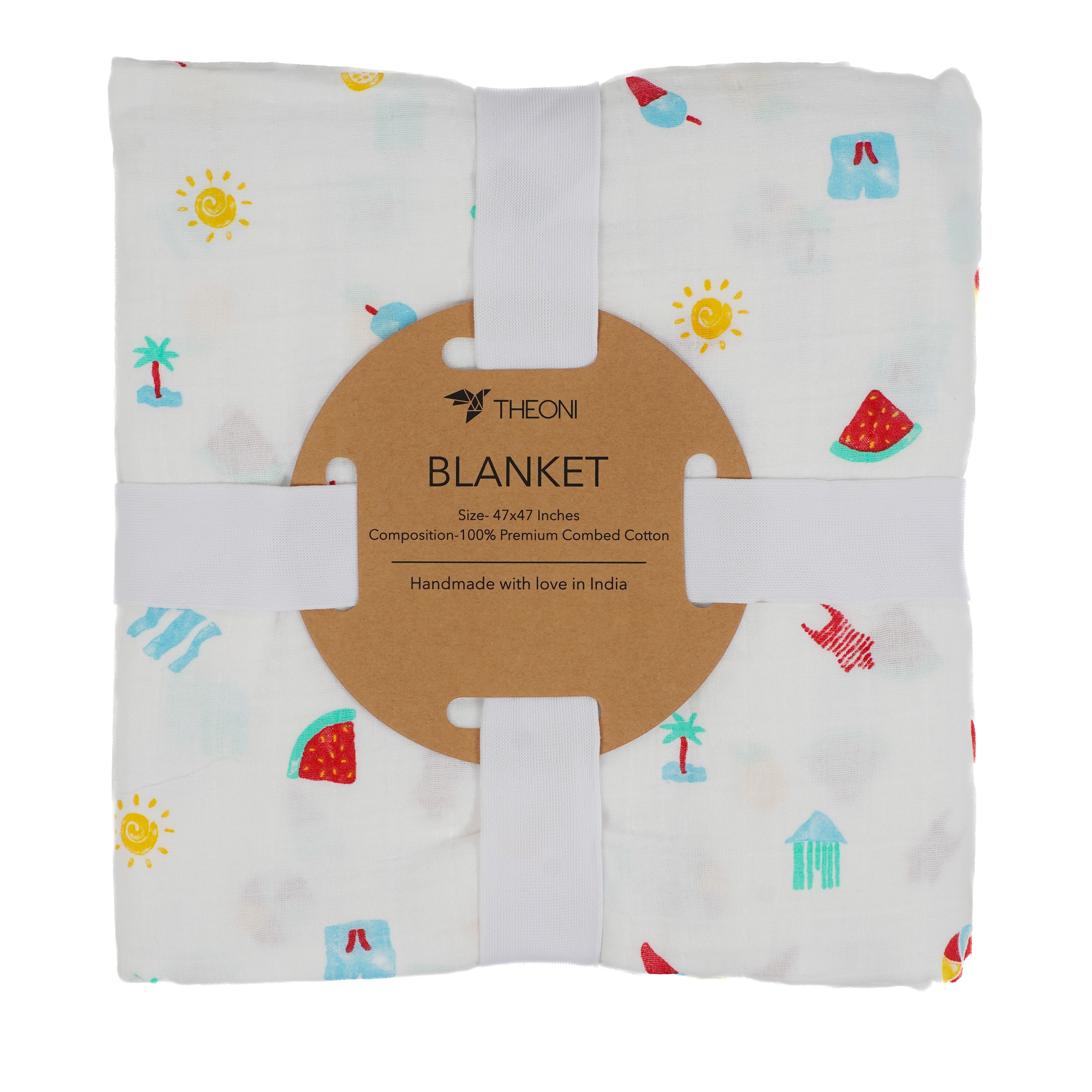 Theoni 100%  Cotton Muslin Snuggle Blanket-Holiday Hues