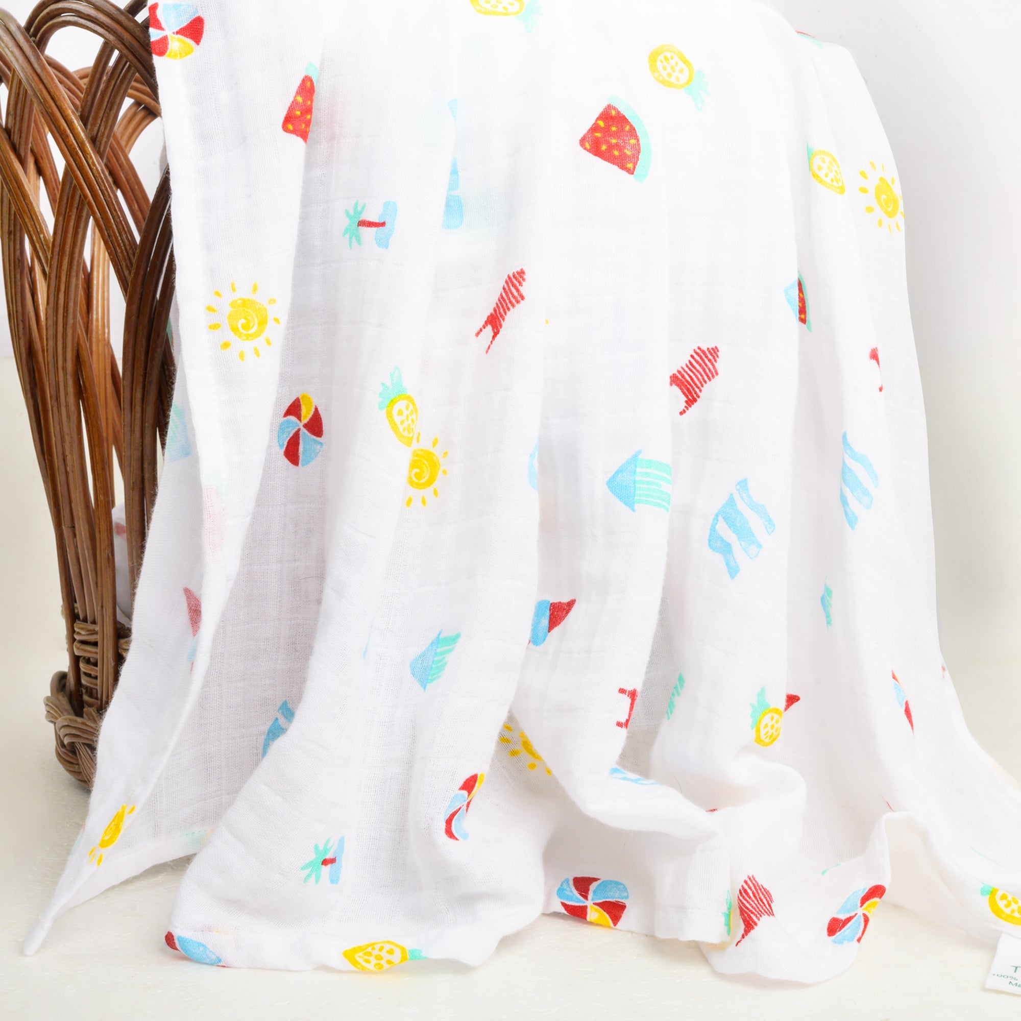 Theoni 100% Cotton Muslin Swaddle-Holiday Hues (Set of-2)