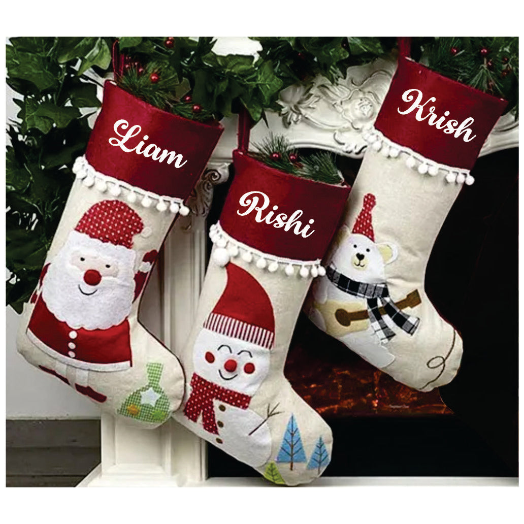 Babble Wrap Pom-Pom Fiesta Stockings - Set of 3