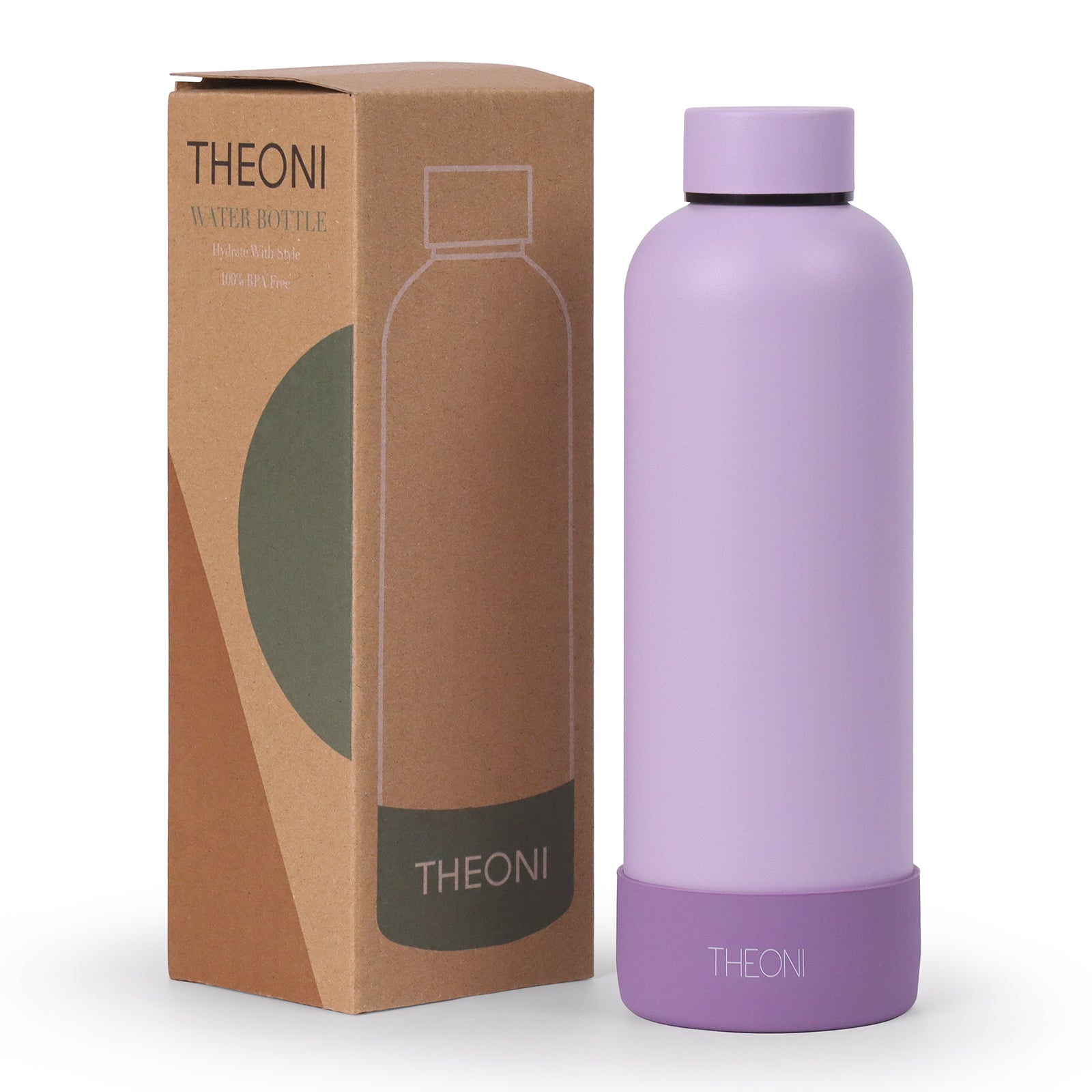 Theoni Stainless Steel Double Walled Insulated Thermos Water Bottle - Playful Purple