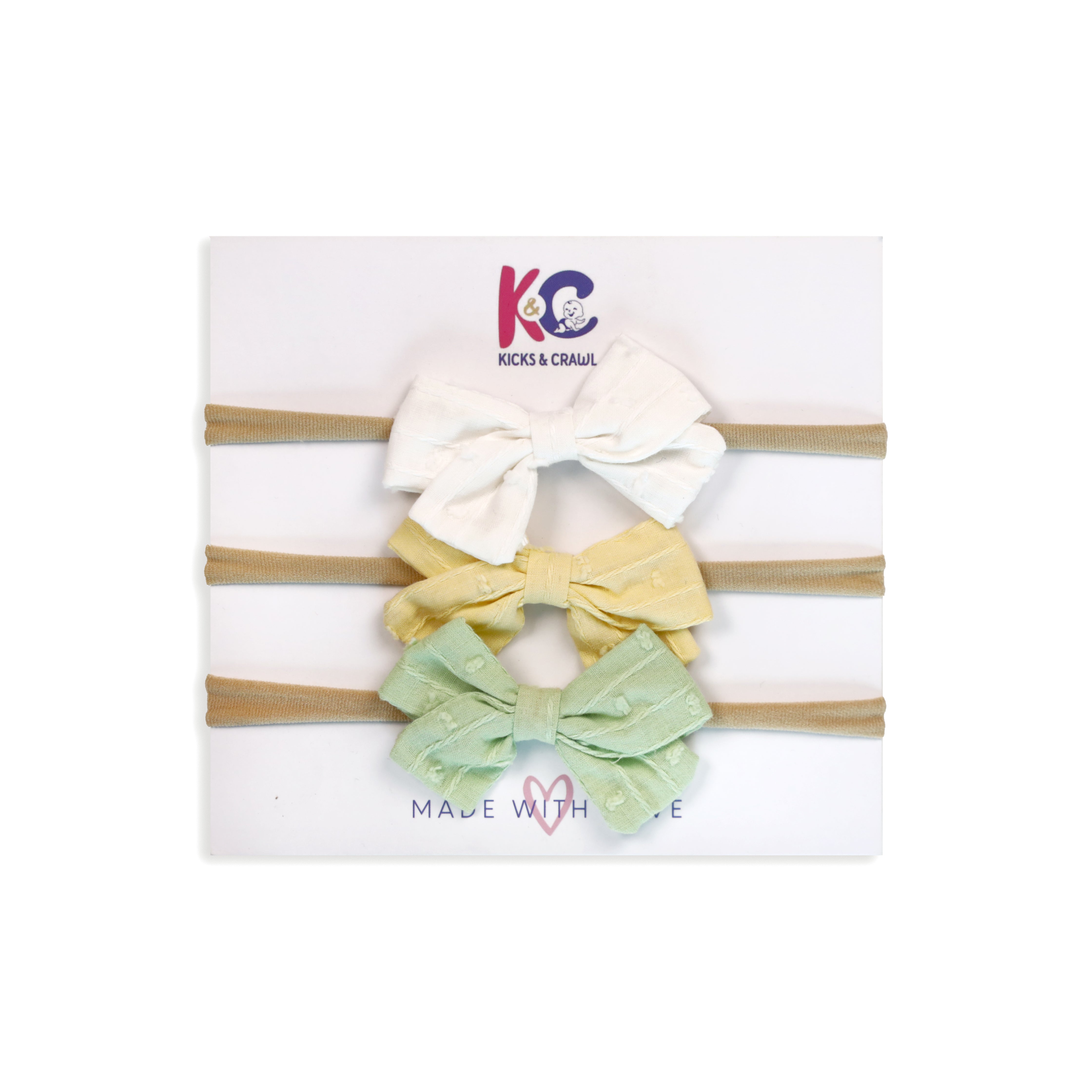 Baby Bow Headbands Set (Pack of 3)