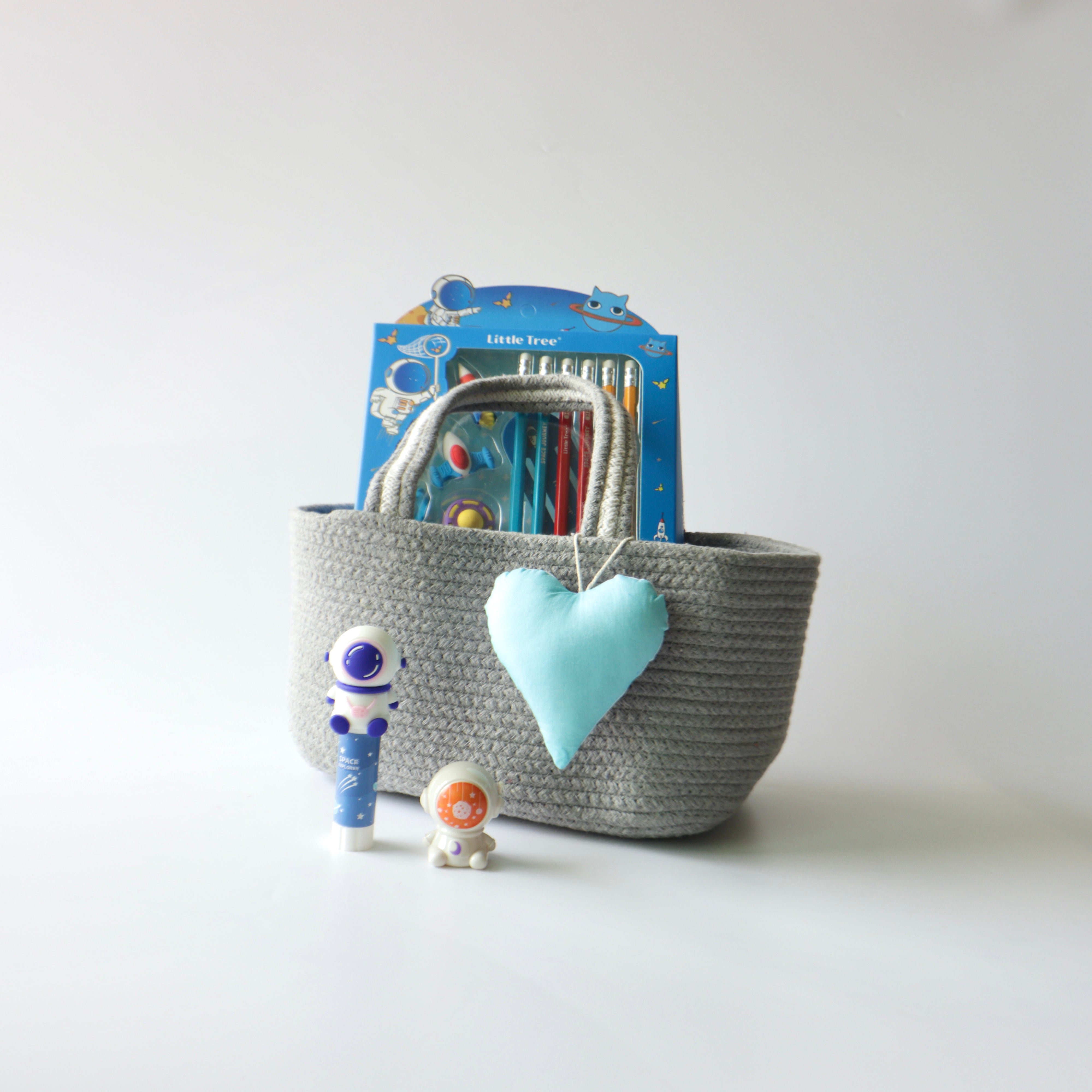 Astronaut Stationary Gift Basket (Grey)