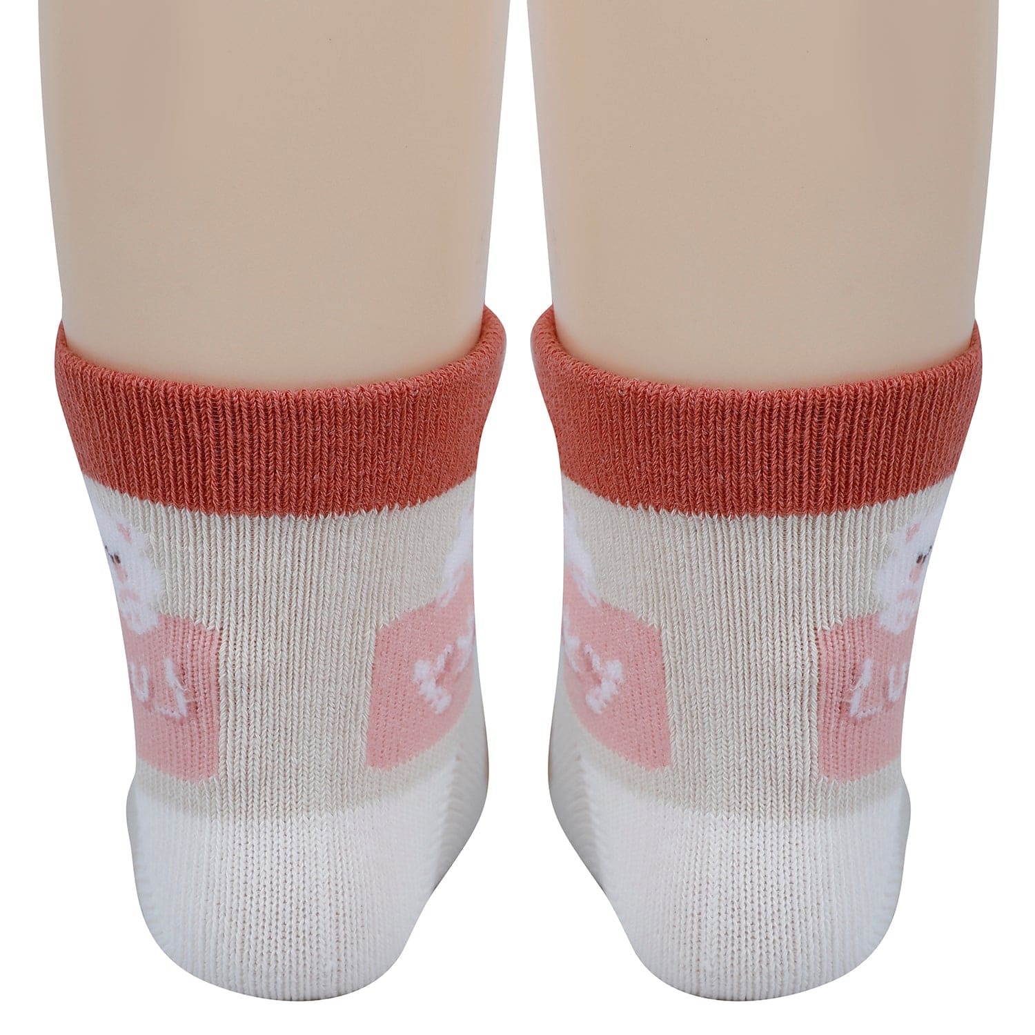 Baby Moo Floral Soft Socks Pack of 5 - Peach, White