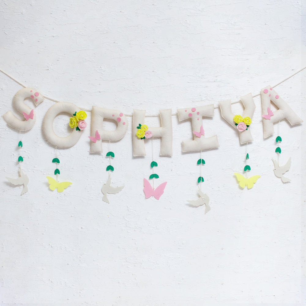 Babble Wrap Birds & Butterflies Name Bunting/Garland