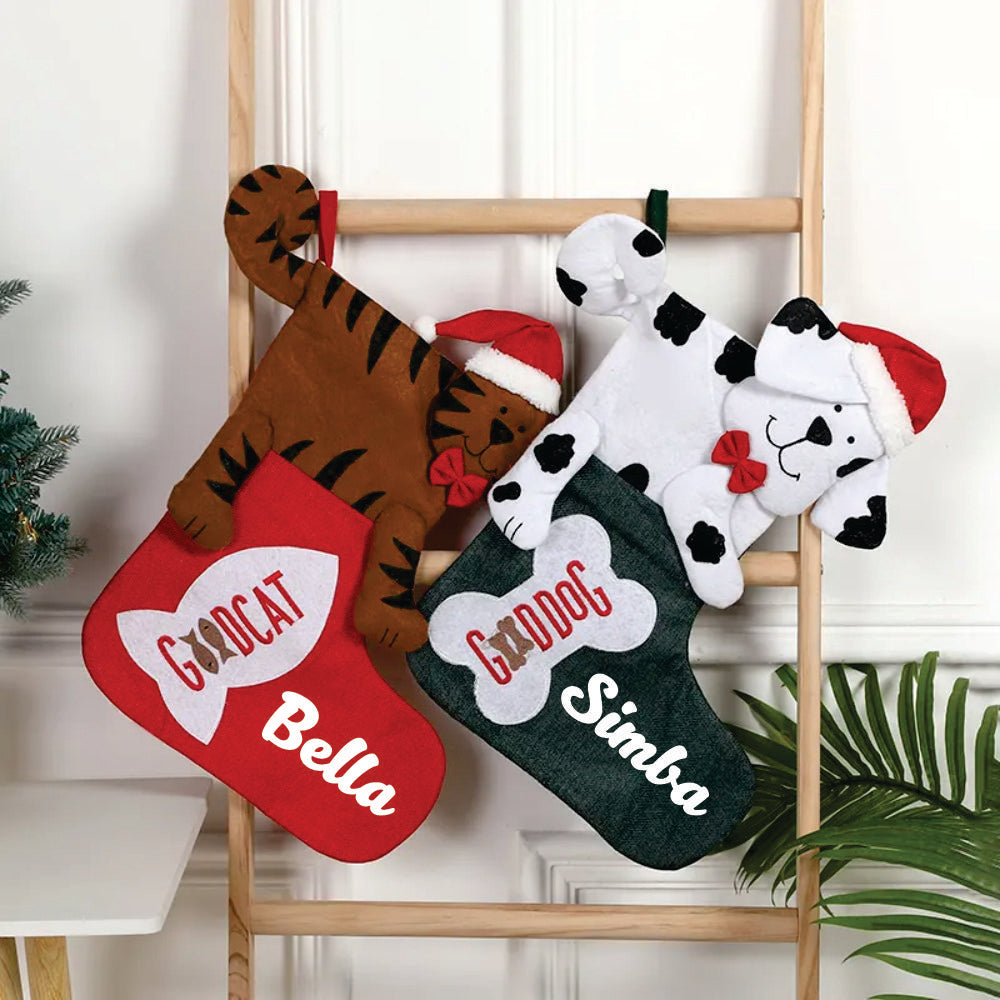 Pet Stocking (Set of 2) - Good Cat & Good Dog