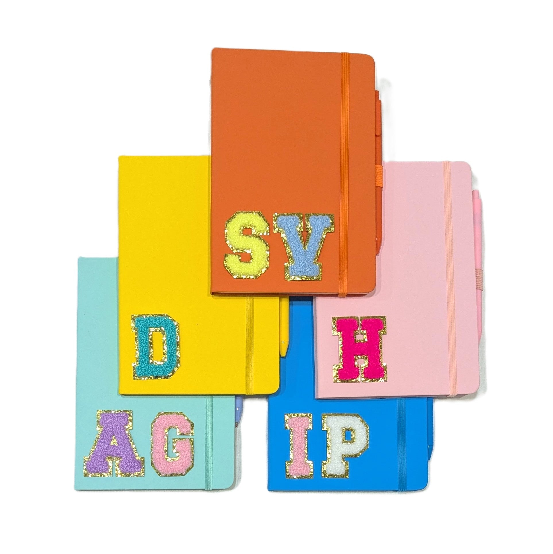 Personalised Notebook With Glitter Patches