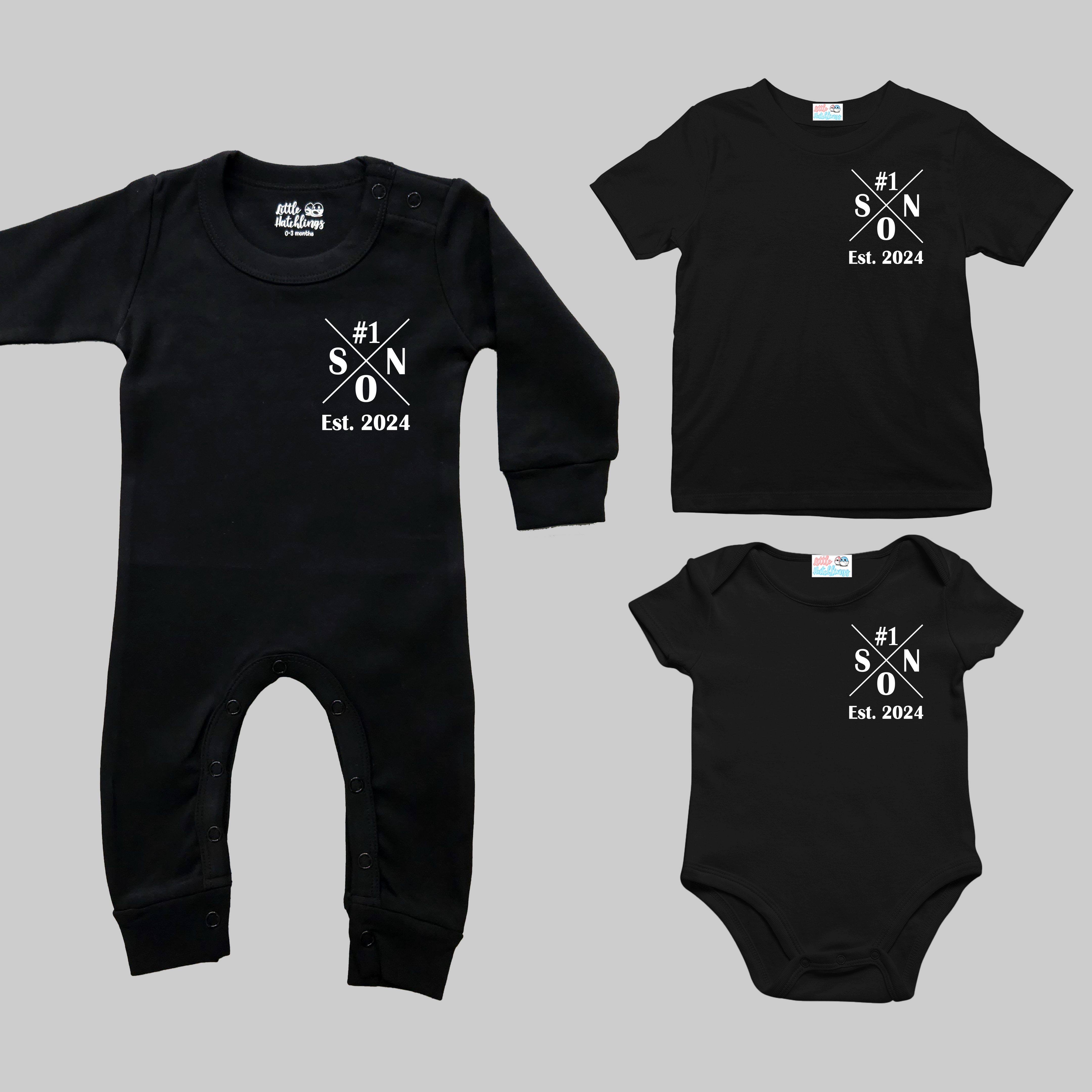 #1 Dad #Son Black Collared And Black Combo