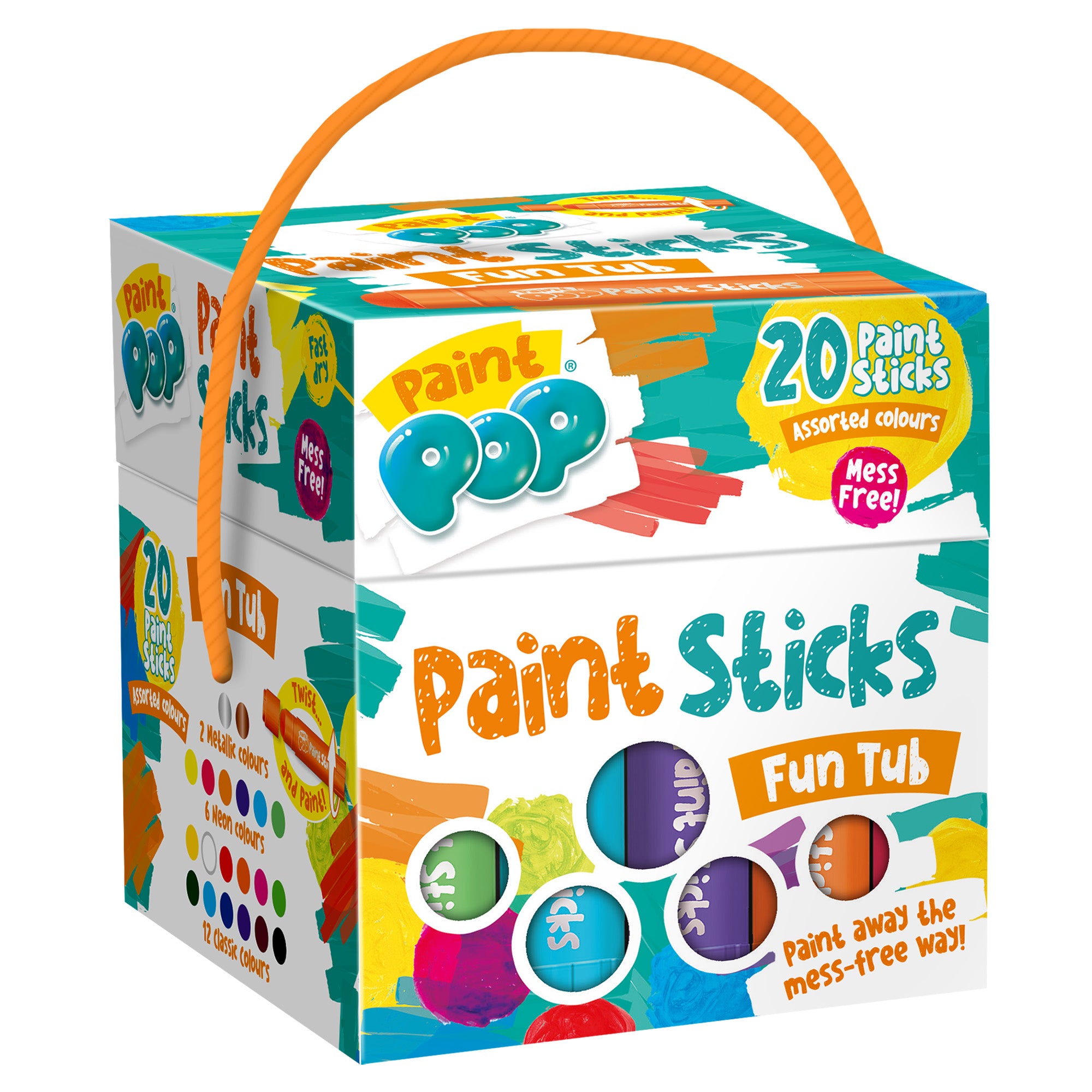 Paint Pop 20 Pack Fun Tub Quick Dry Paint Sticks