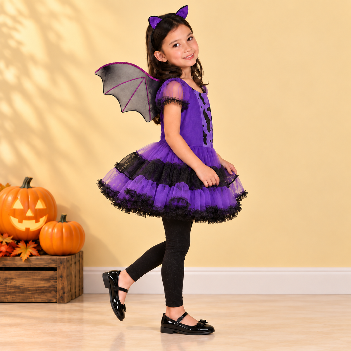 Purple Bat Girl Halloween Costume - image 2