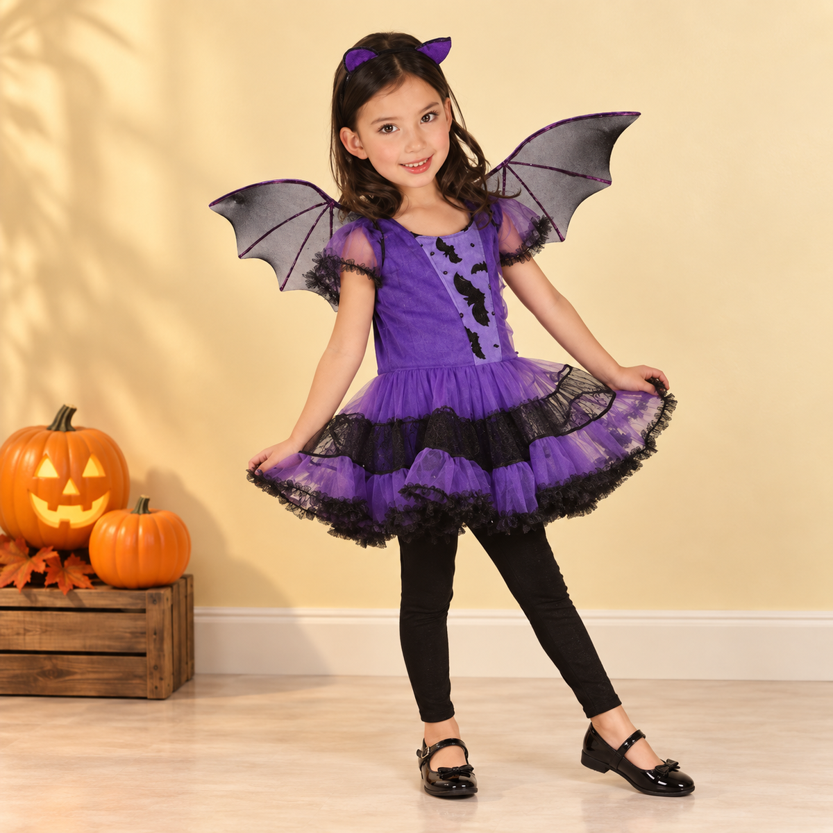 Purple Bat Girl Halloween Costume - image 1