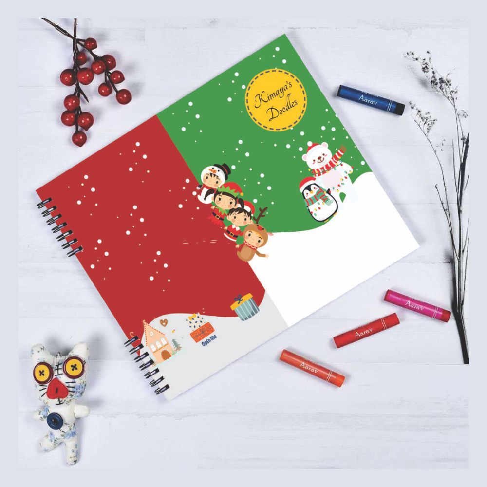 Christmas Doodle Book With Crayons - Curious Kids