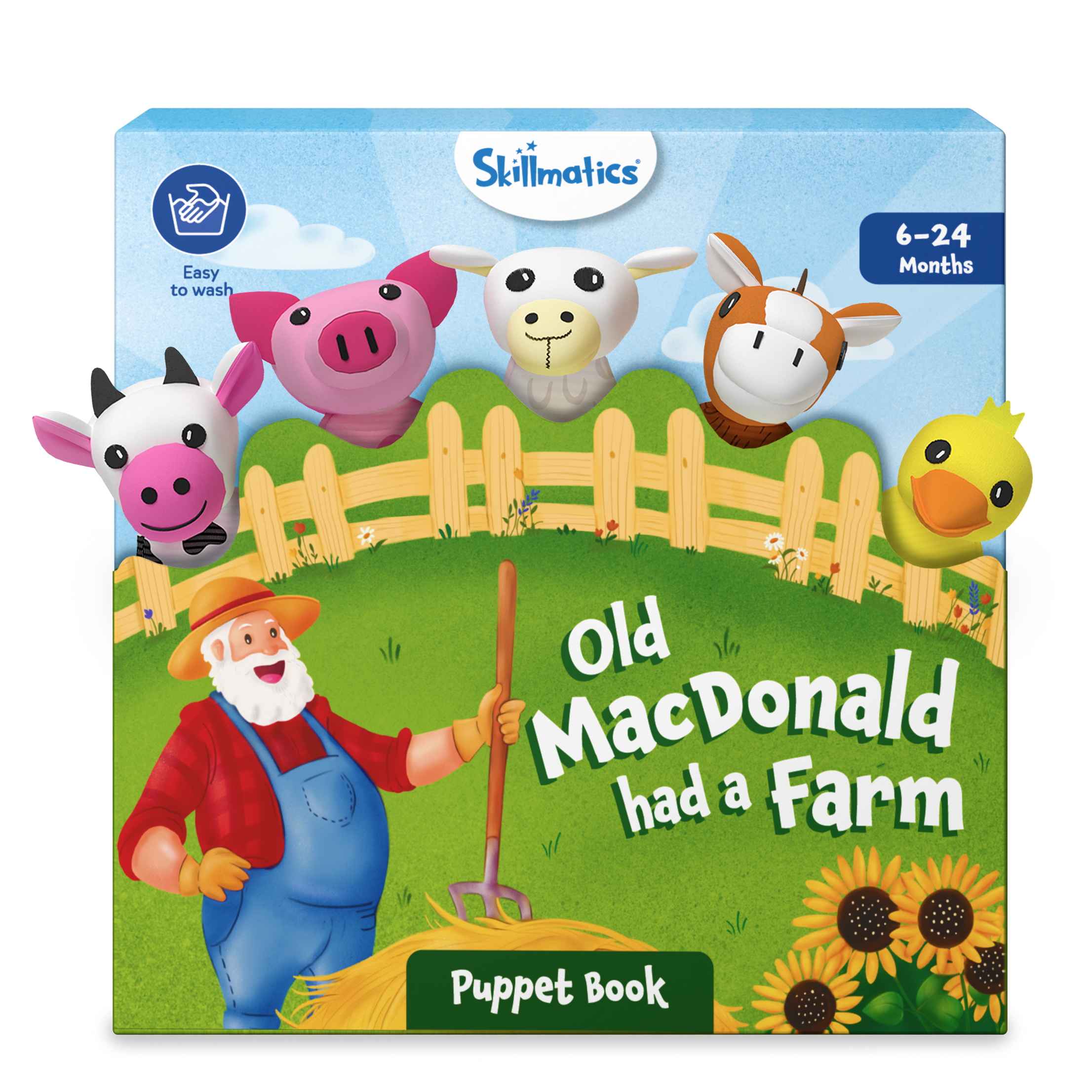 Skillmatics Puppet Book - Old MacDonald Had a Farm, Interactive Finger Puppets for Infants & Toddlers, Early Learning Toy, Nursery Rhyme Activity, Gifts for Babies Ages 6 to 24 Months