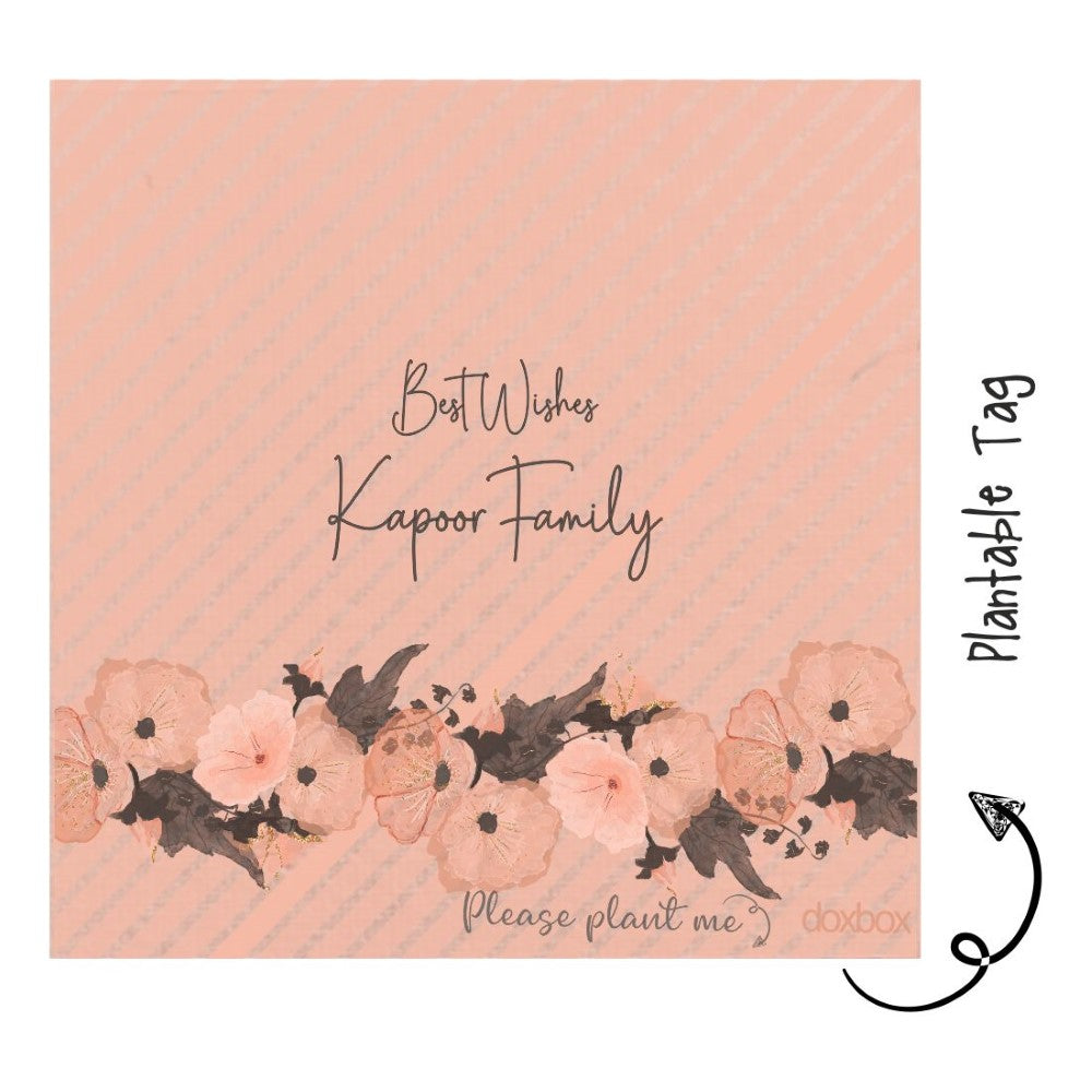 Plantable Gift Tag - Peach floral