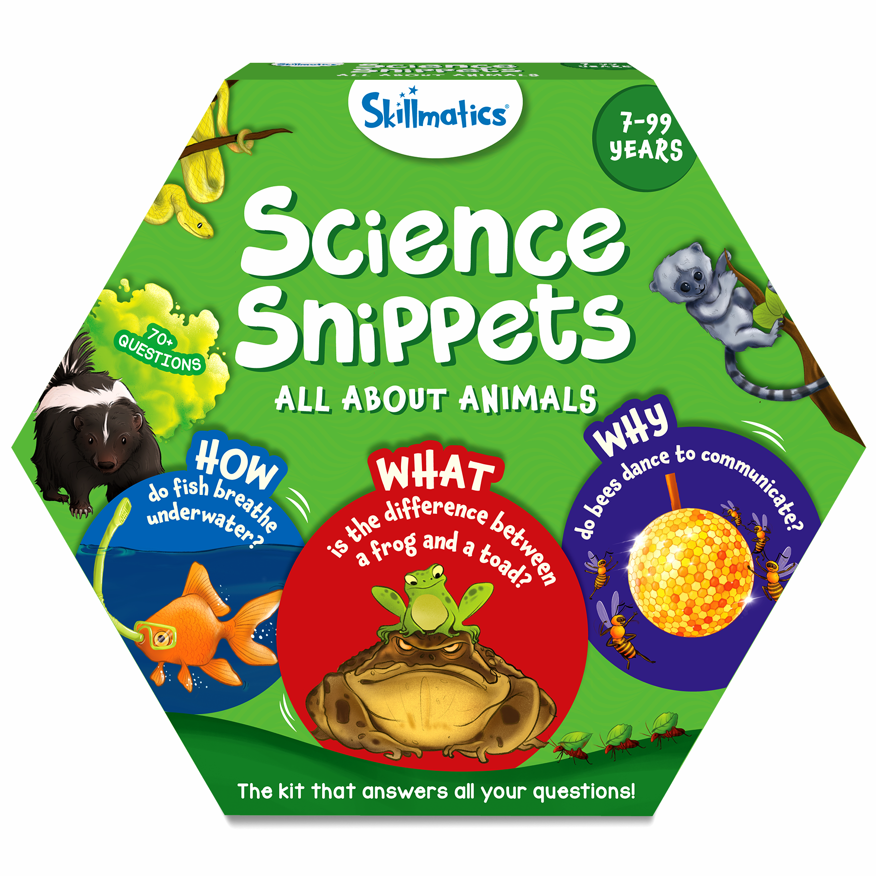 Skillmatics Science Snippets Animals Kit - STEM Learning Resource & Educational Toys for Boys & Girls, 70+ Double-Sided Interactive Cards, Gifts for Ages 7, 8, 9 & Up