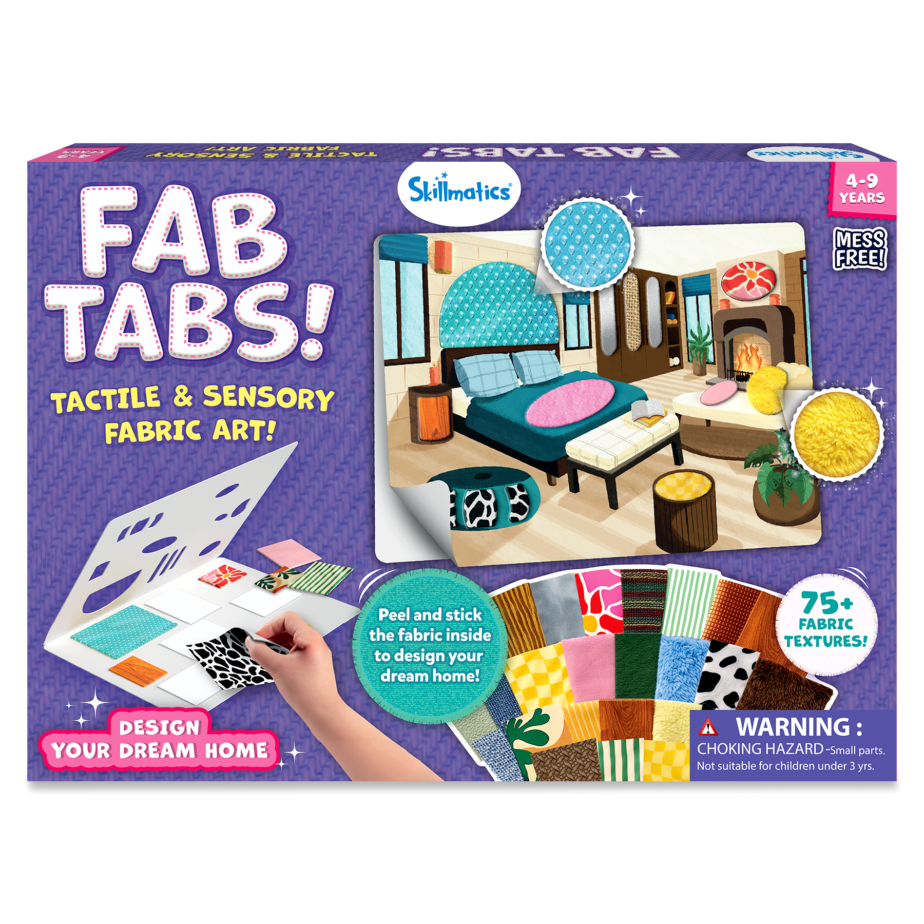 Skillmatics Fab Tabs – Sensory & Tactile Fabric Art & Craft Kit for Kids