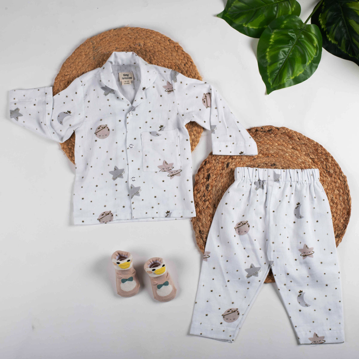 Tiny Snooze- Organic Nightsuit- Stars & Moon