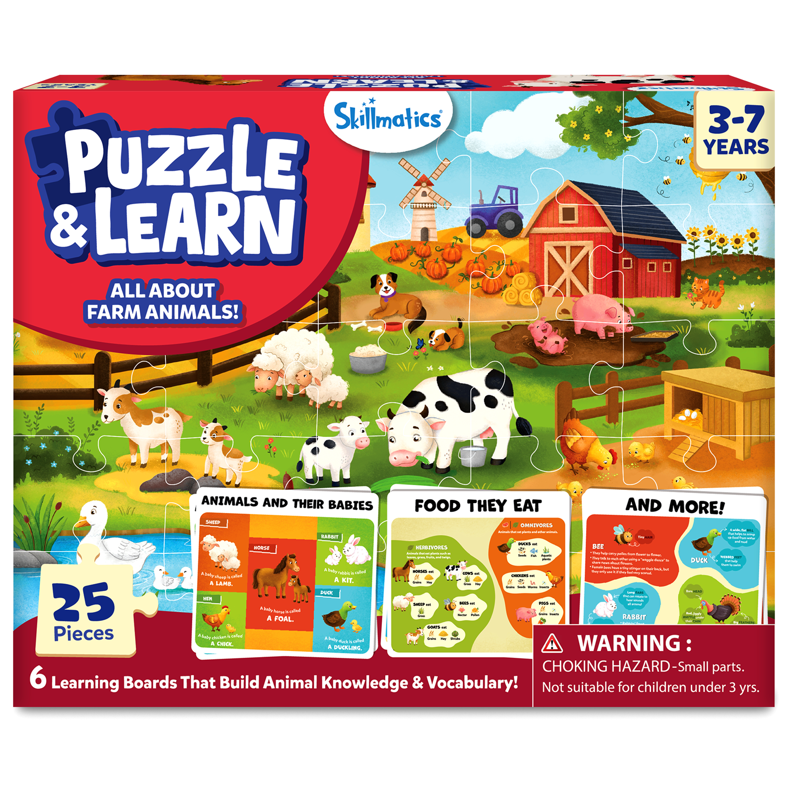Puzzle & Learn – 25-Piece Jigsaw Puzzle with Learning Boards