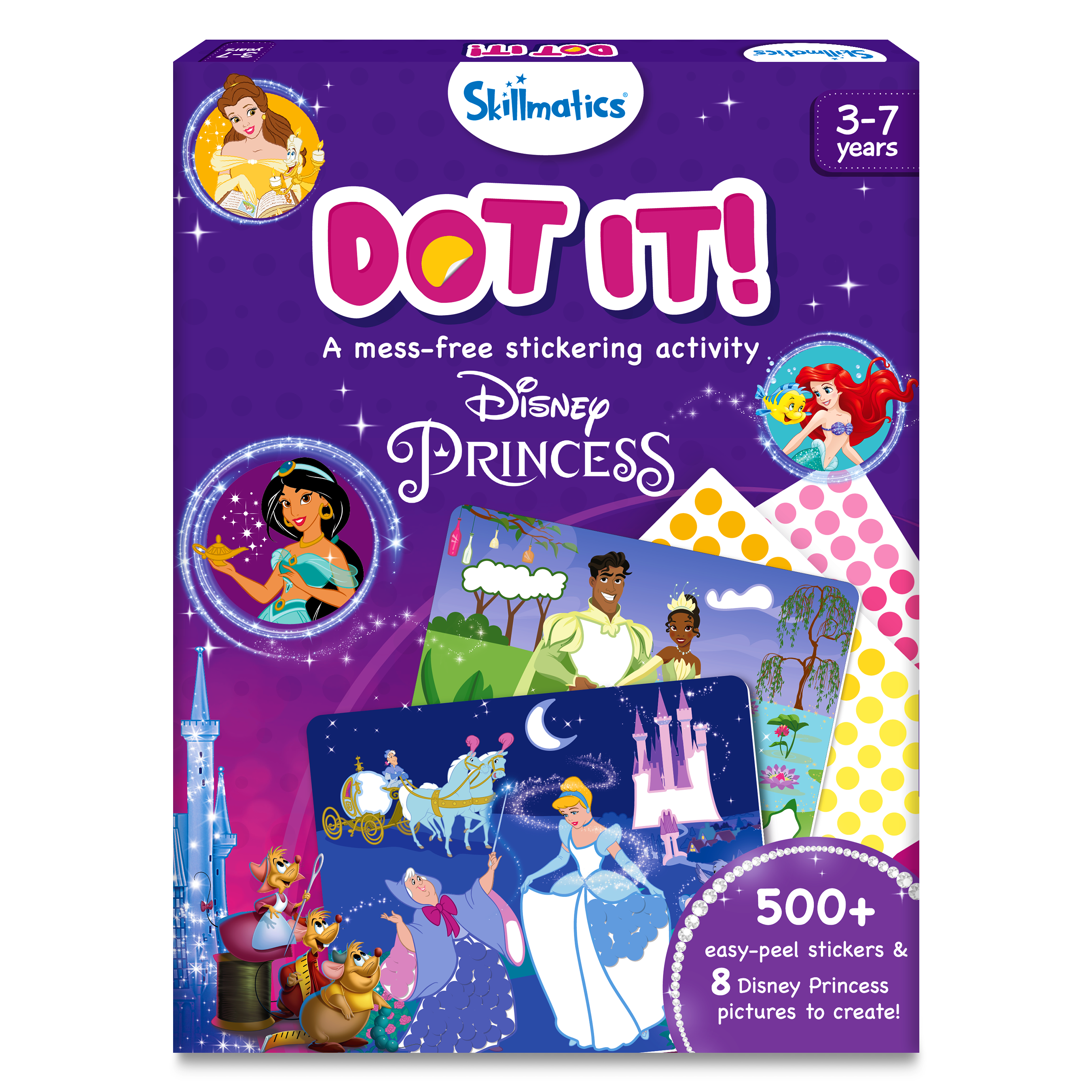 Skillmatics Art Activity - Dot It Disney Princess, No Mess Sticker Art for Kids, Craft Kits, DIY Activity, Gifts for Girls & Boys Ages 3, 4, 5, 6, 7, Travel Toys for Toddlers
