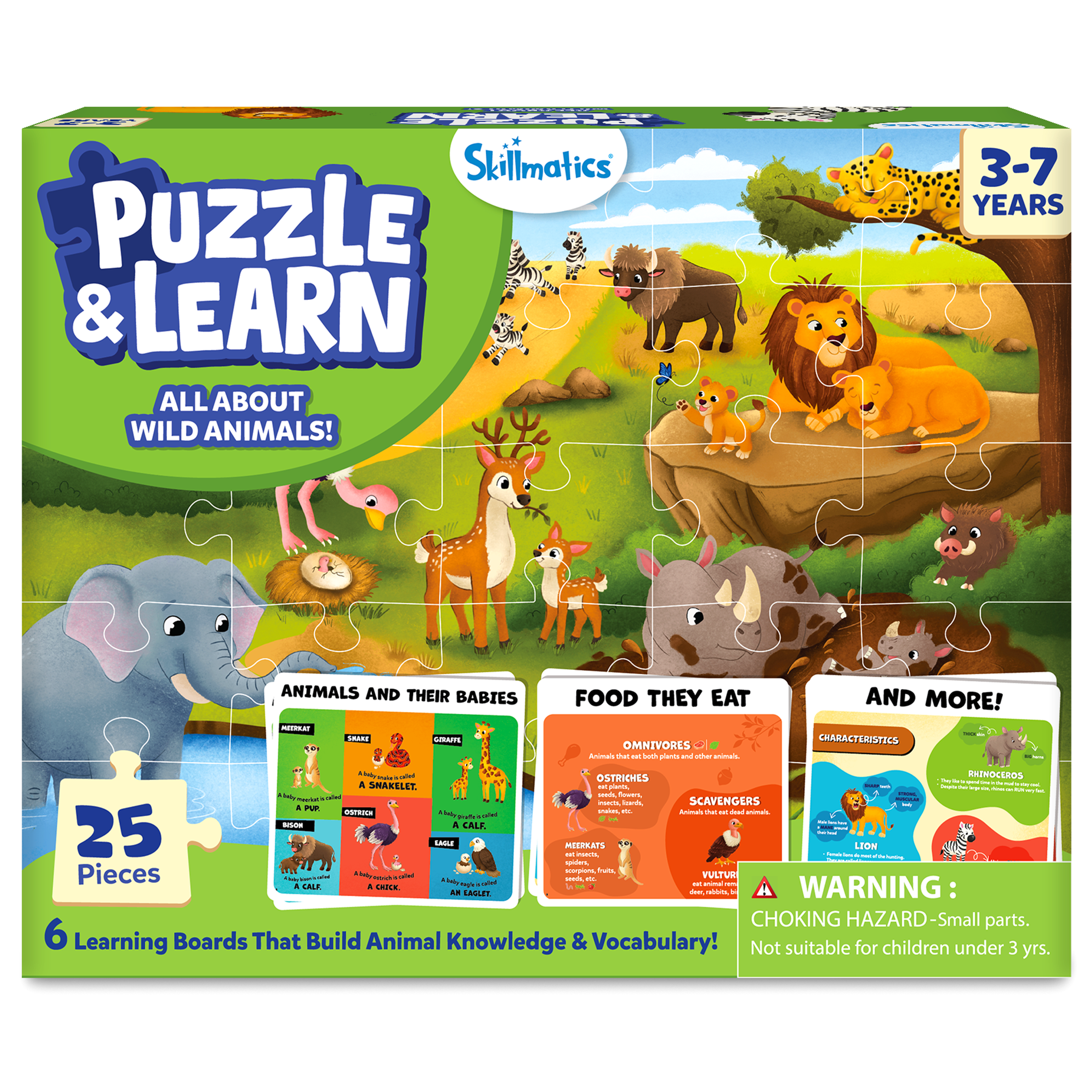 Puzzle & Learn – 25-Piece Jigsaw Puzzle with Learning Boards