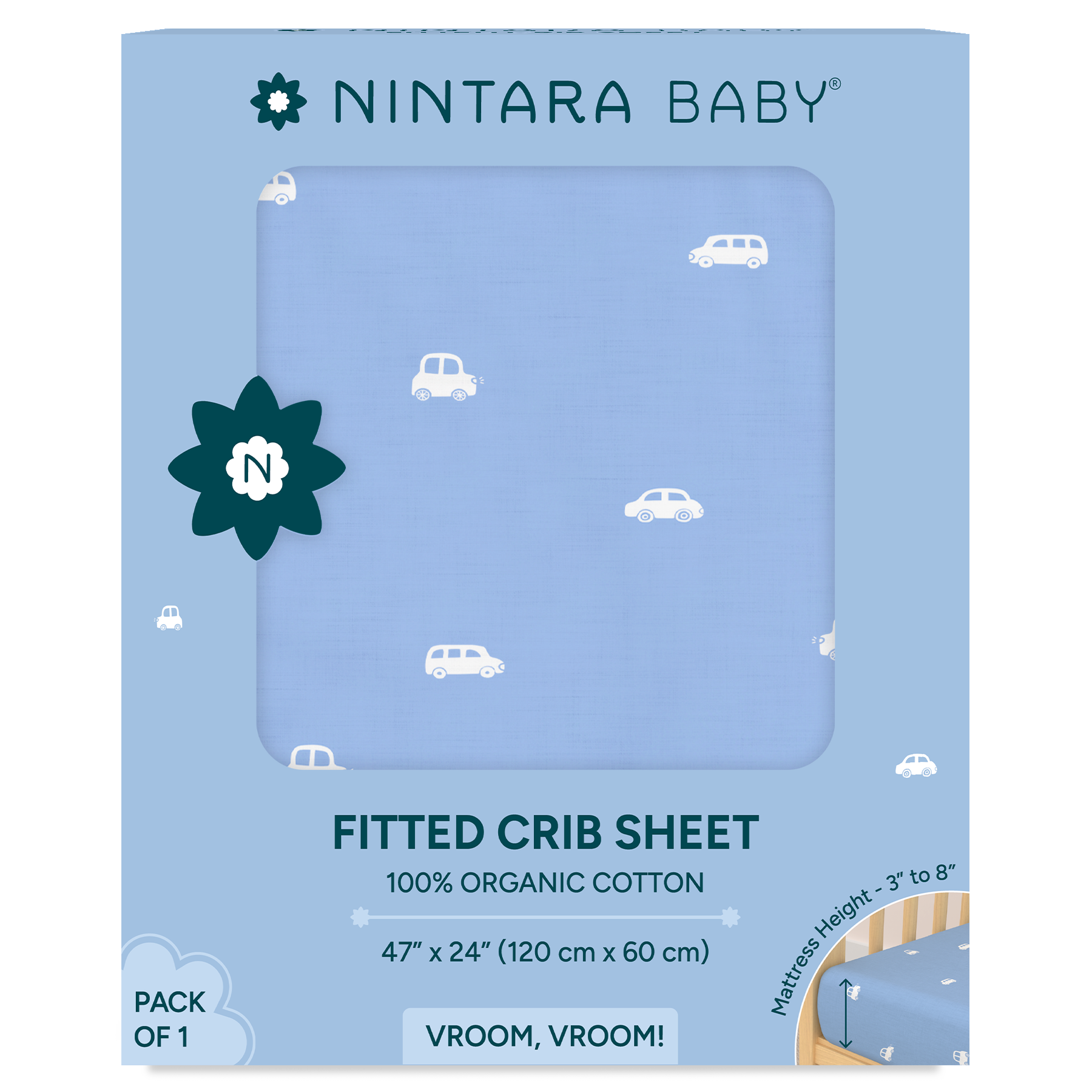 Nintara Baby Fitted Crib Sheet