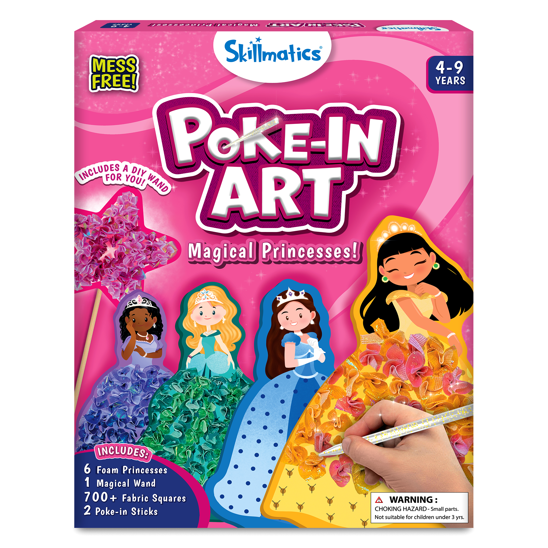 Skillmatics Art & Craft Activity - Poke-in Art Magical Princesses, Mess-Free Art for Kids, Craft Kits, DIY Activity, Gifts for Girls & Boys Ages 4, 5, 6, 7, 8, 9