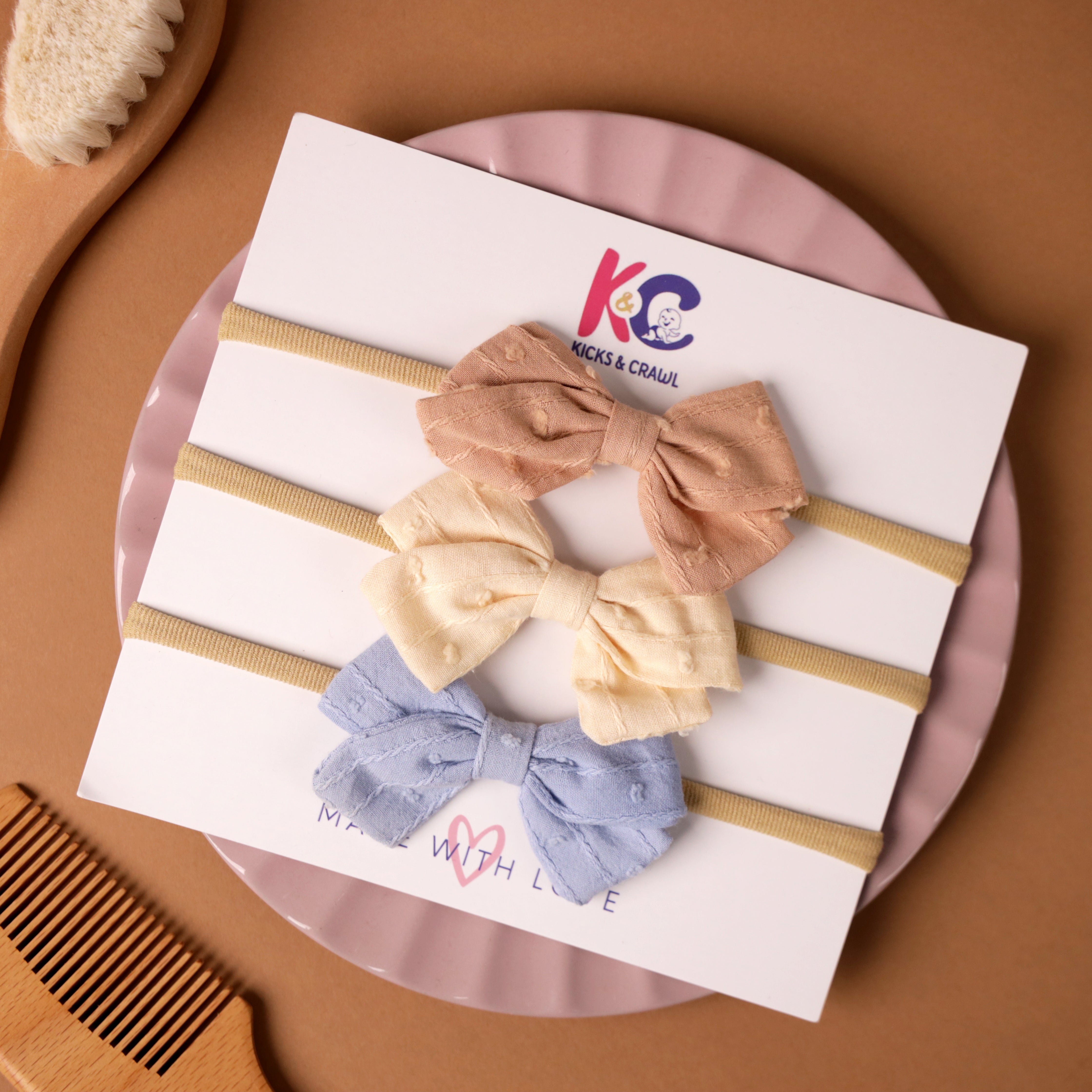 Baby Bow Headbands Set (Pack of 3)