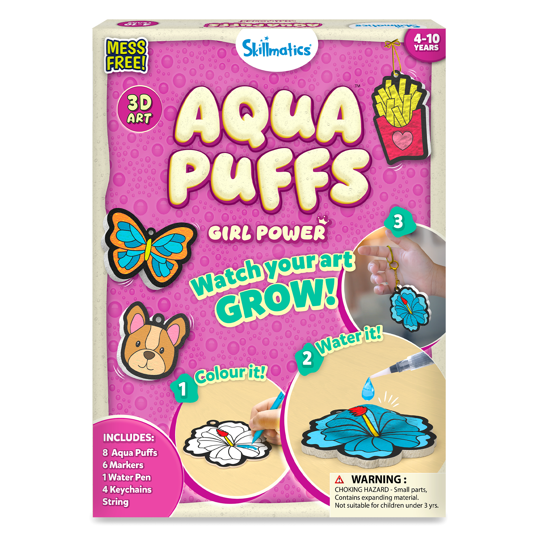 Skillmatics 3D Art Kit – Aqua Puffs Just Cool Things, Mess-Free Painting Craft for Kids, DIY Colour & Inflate Activity, Travel Toys & Creative Gifts for Boys & Girls Ages 4, 5, 6, 7, 8, 9, 10