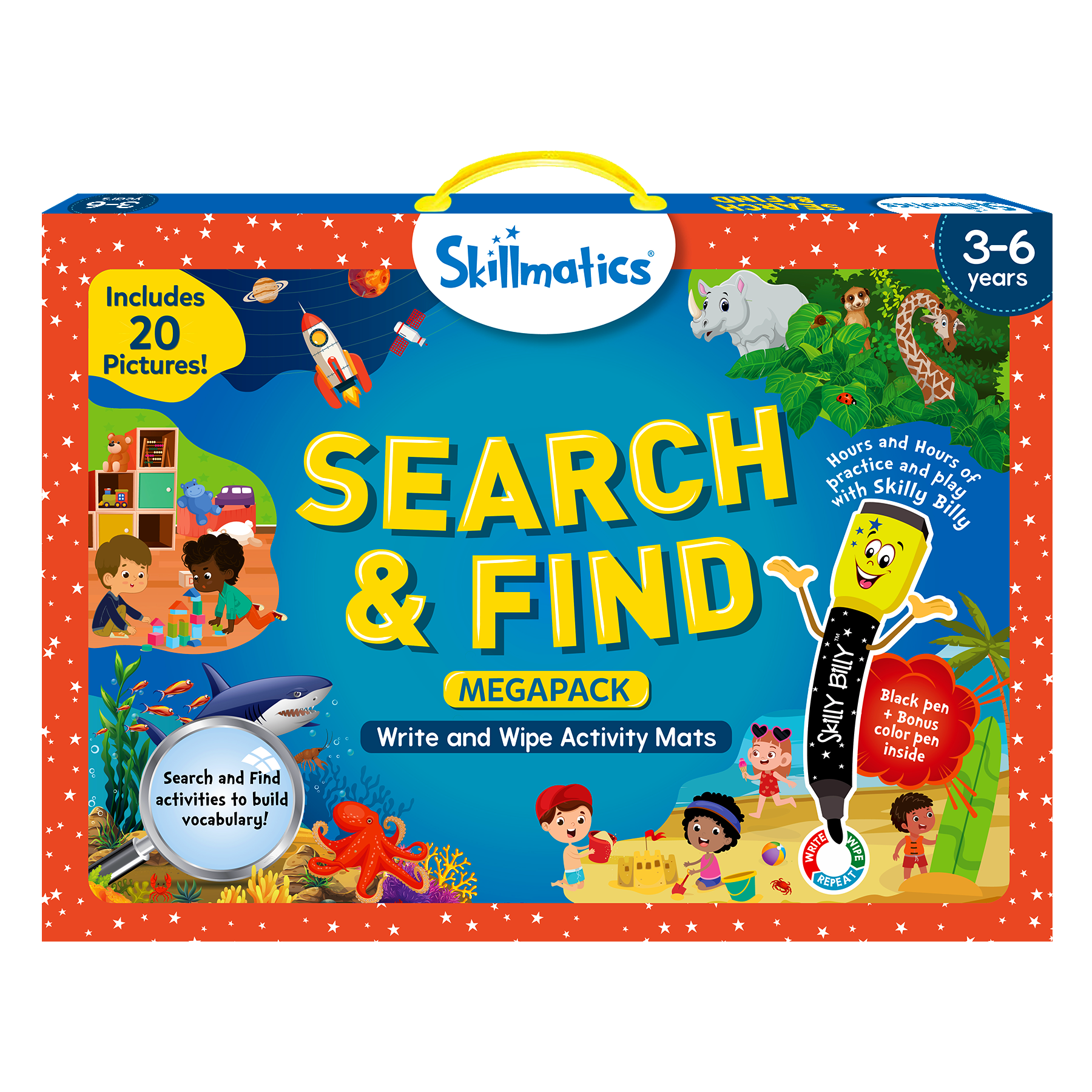 Skillmatics Preschool Learning Activity - Search and Find Megapack Educational Game, Perfect for Kids, Toddlers Who Love Toys, Art and Craft Activities, Gifts for Girls and Boys Ages 3, 4, 5, 6