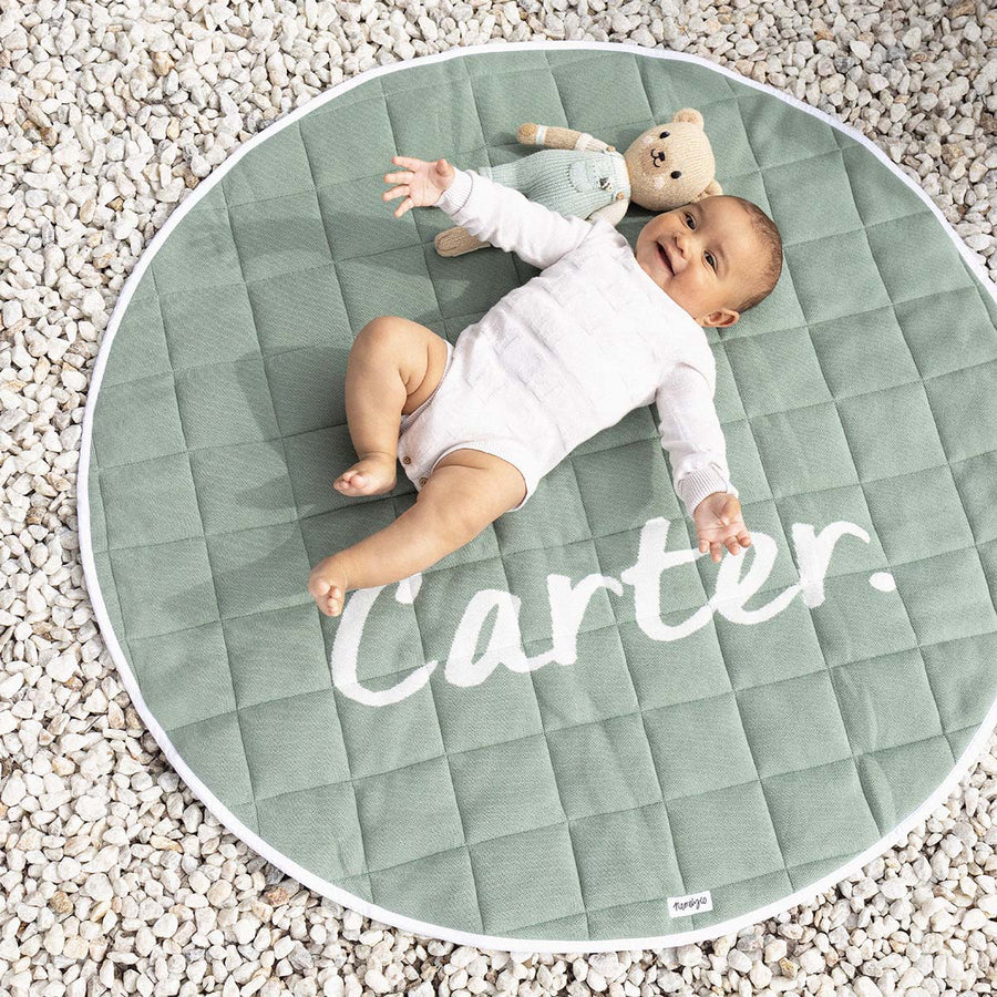 Personalised Playmat - Lily Pad; Letter: Ivory