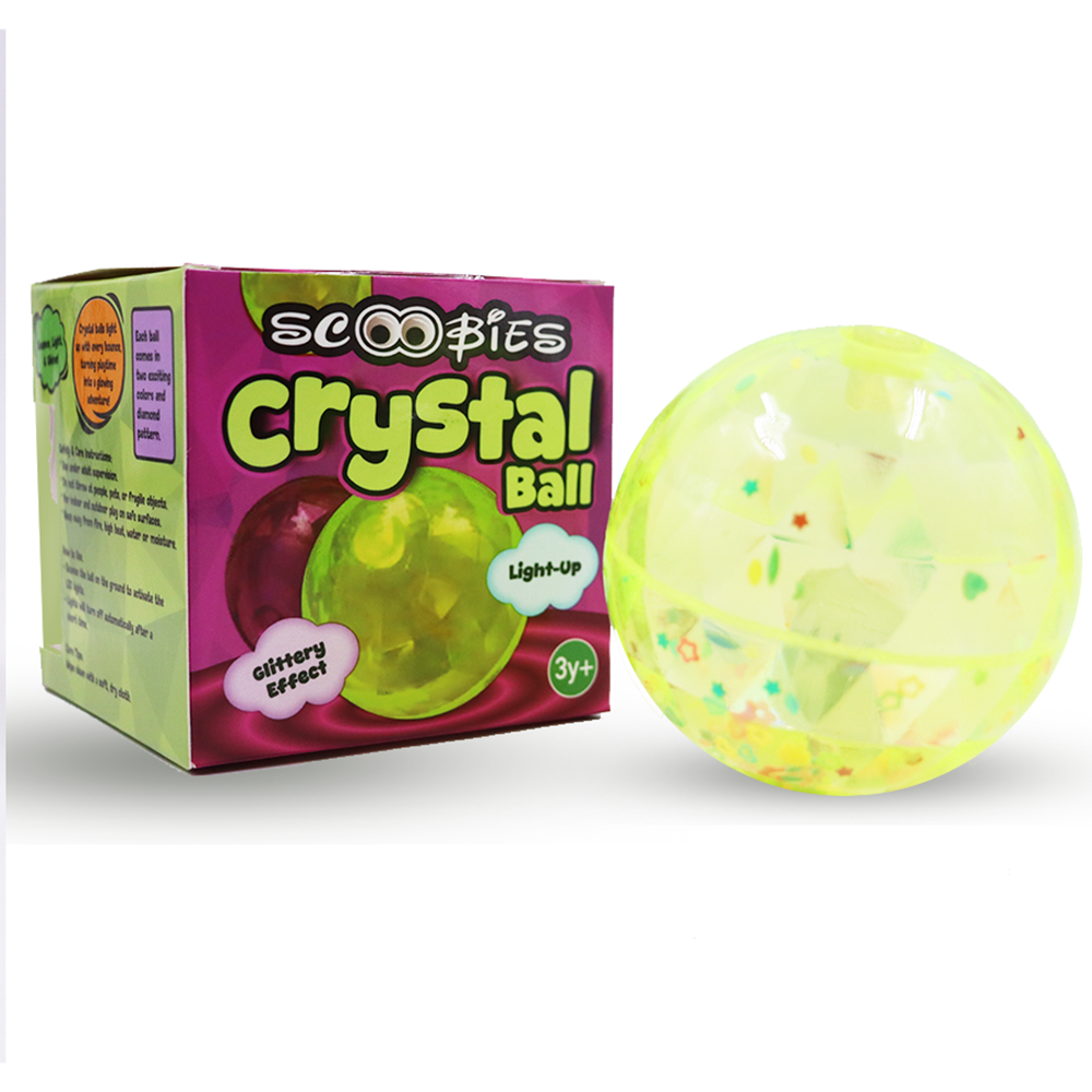 Scoobies Crystal Ball – LED Flashing Bouncing Ball | Sensory Playtime Toy | Safe & Durable | Portable Fun for Kids 3+