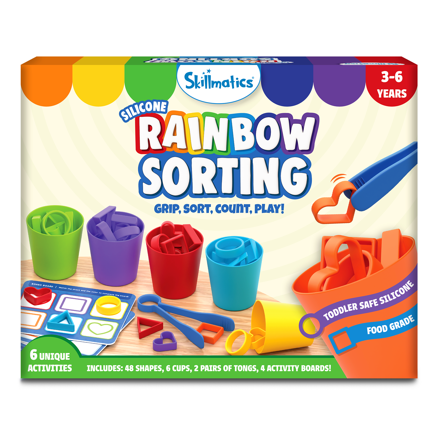 Skillmatics Silicone Rainbow Sorting Game - Learning & Educational Toy, Sorting, Counting & Sequencing Skills, Gift for Toddlers & Preschoolers Ages 3, 4, 5, 6