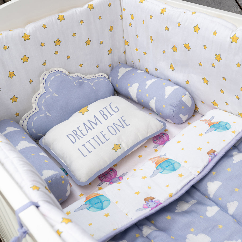 Tiny Snooze Organic Cot Bedding Set – Sky is the Limit